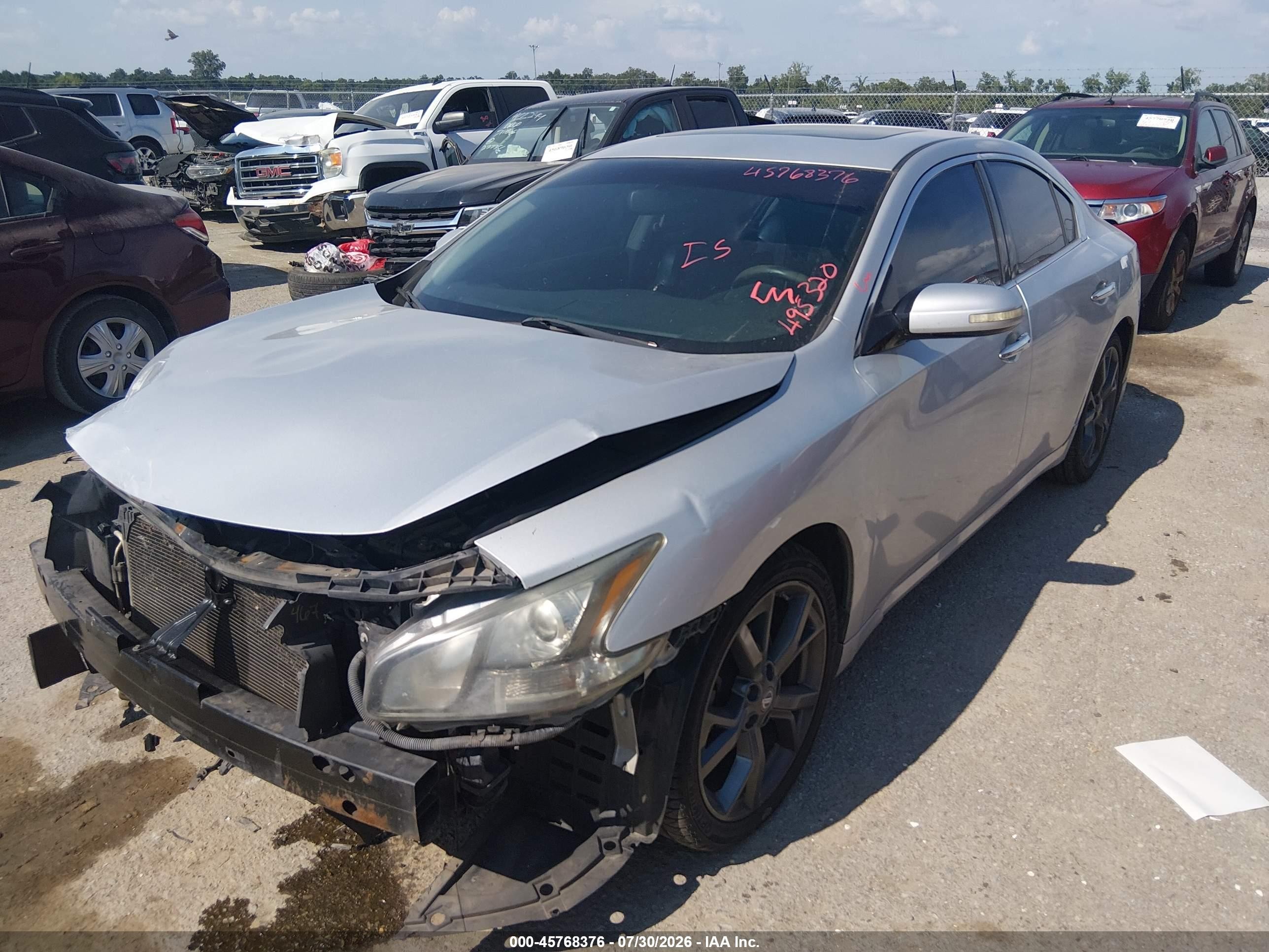2014 Nissan Maxima 3.5 Sv Silver vin: 1N4AA5AP5EC495320