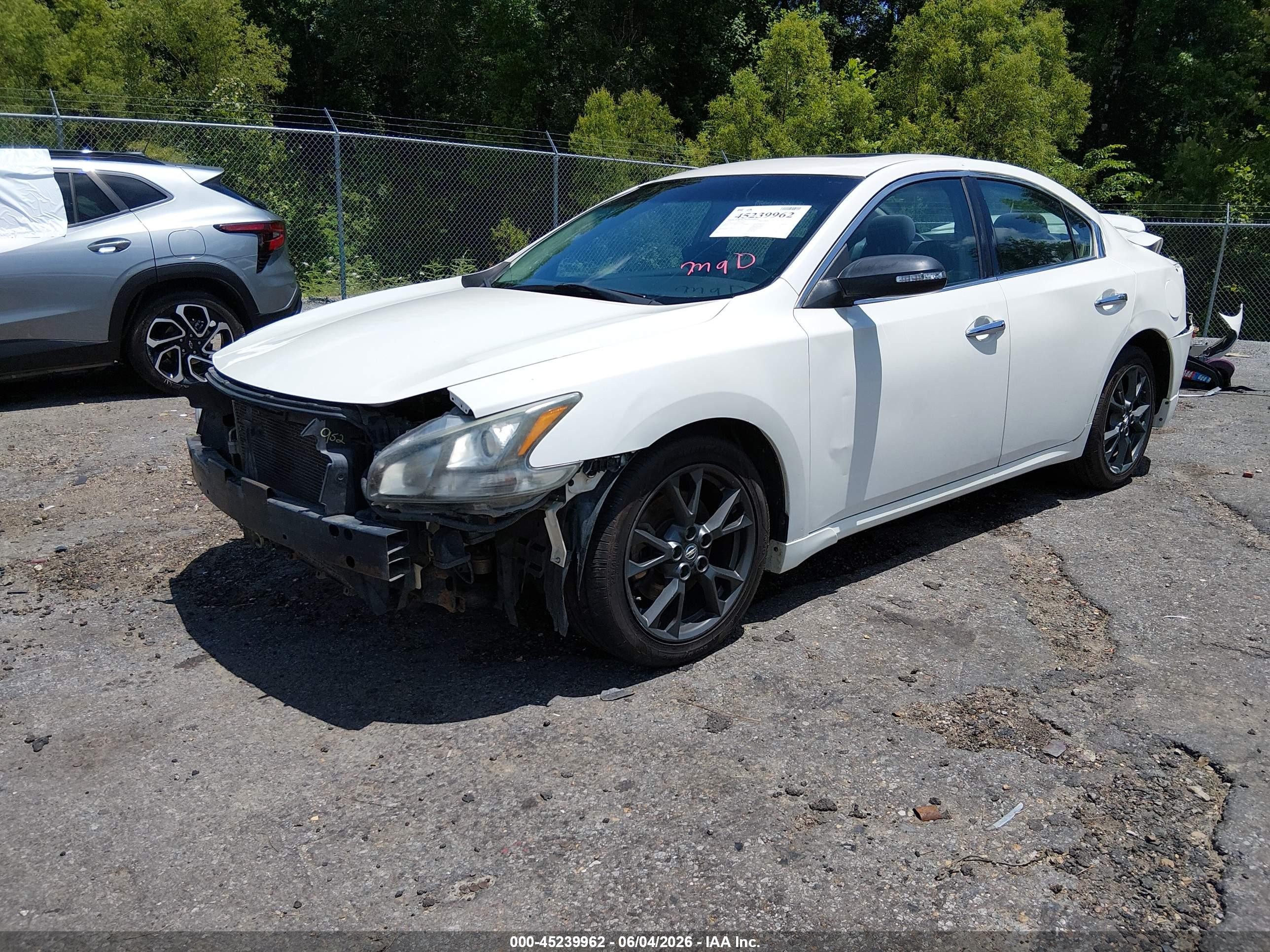 2014 Nissan Maxima 3.5 S Белый vin: 1N4AA5AP5EC909082