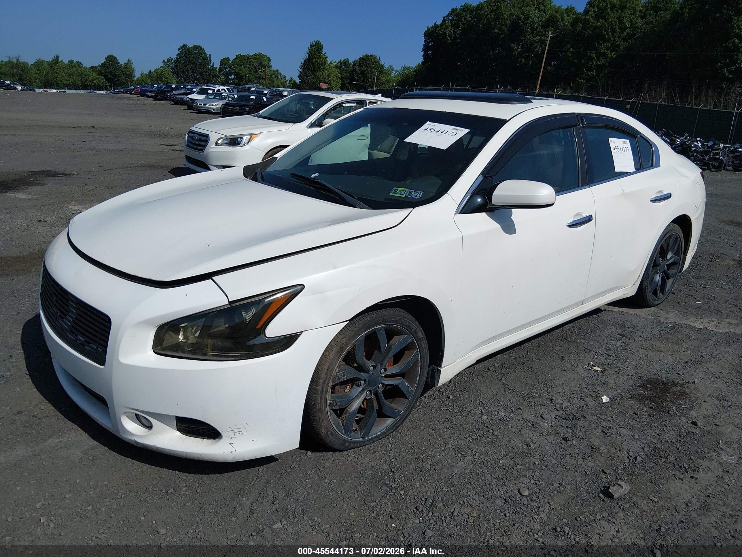 2011 Nissan Maxima 3.5 S White vin: 1N4AA5AP6BC825316