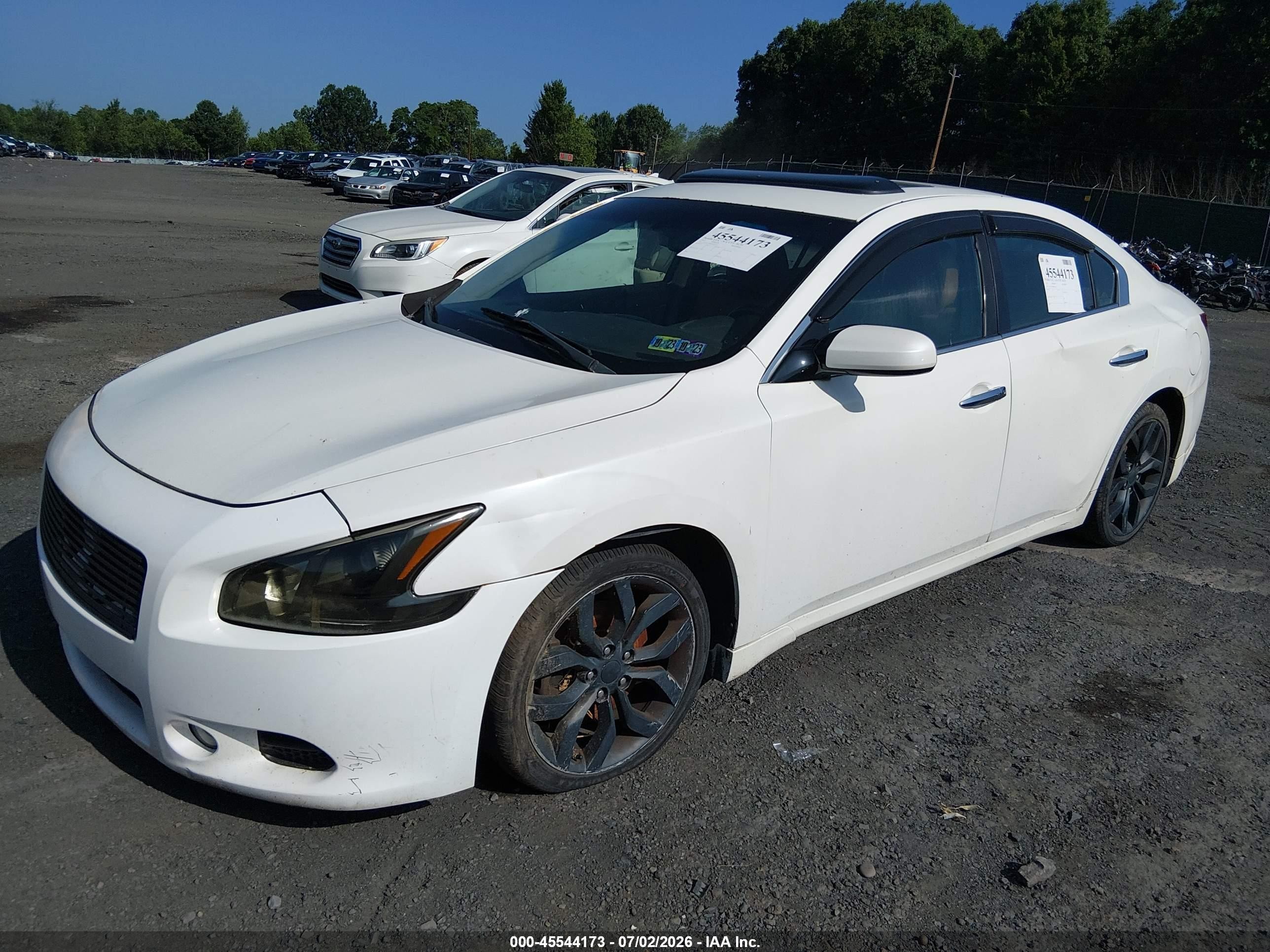 2011 Nissan Maxima 3.5 S White vin: 1N4AA5AP6BC825316