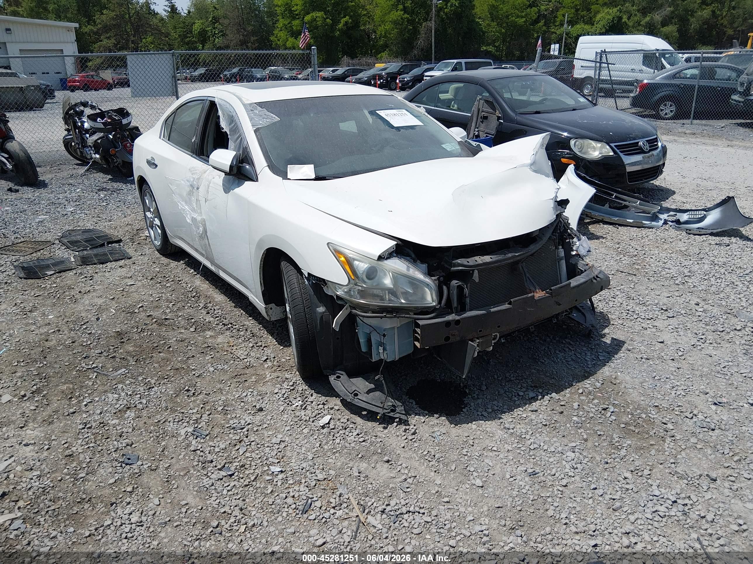 2012 Nissan Maxima 3.5 S White vin: 1N4AA5AP6CC801079