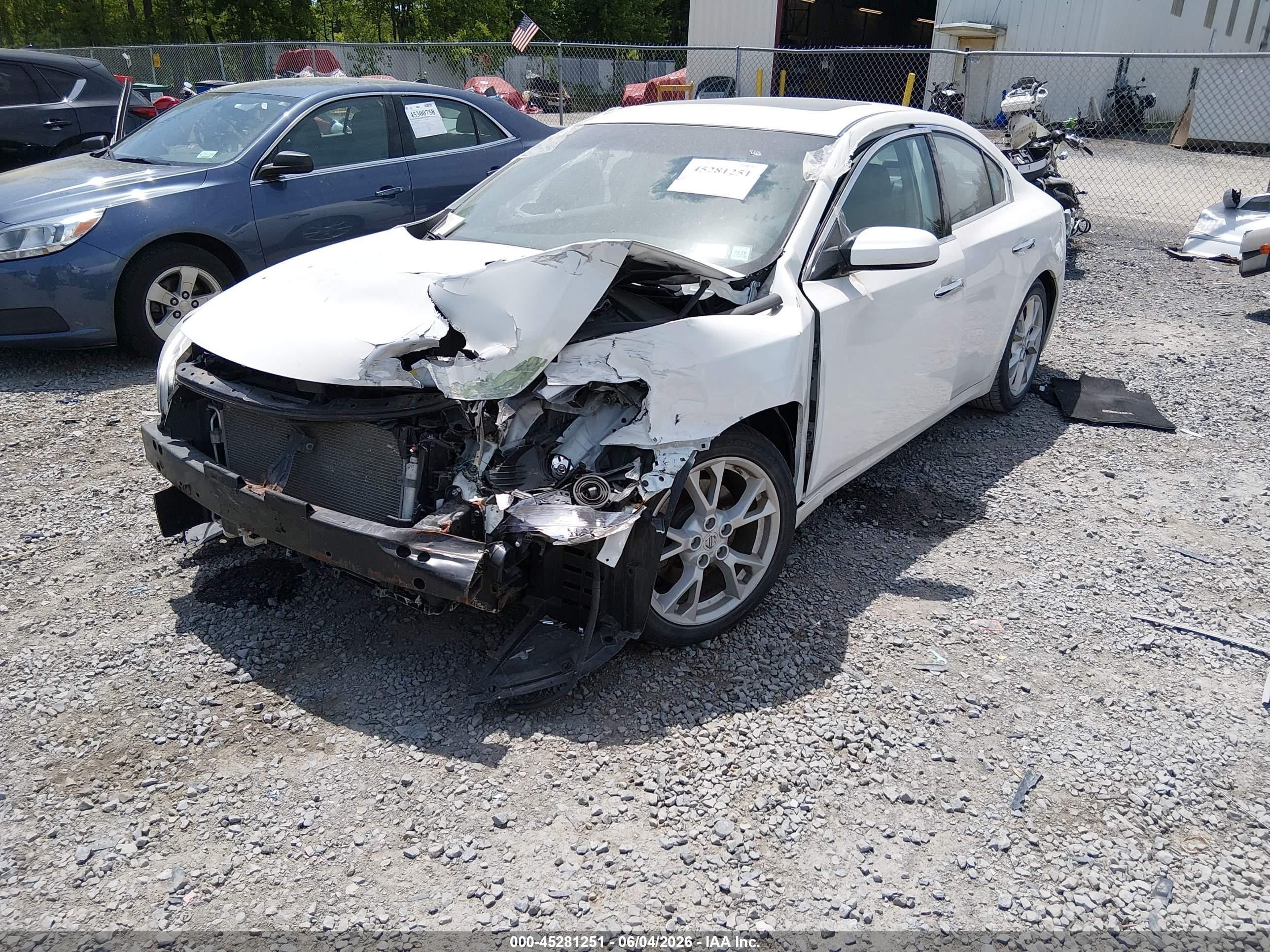 2012 Nissan Maxima 3.5 S Белый vin: 1N4AA5AP6CC801079