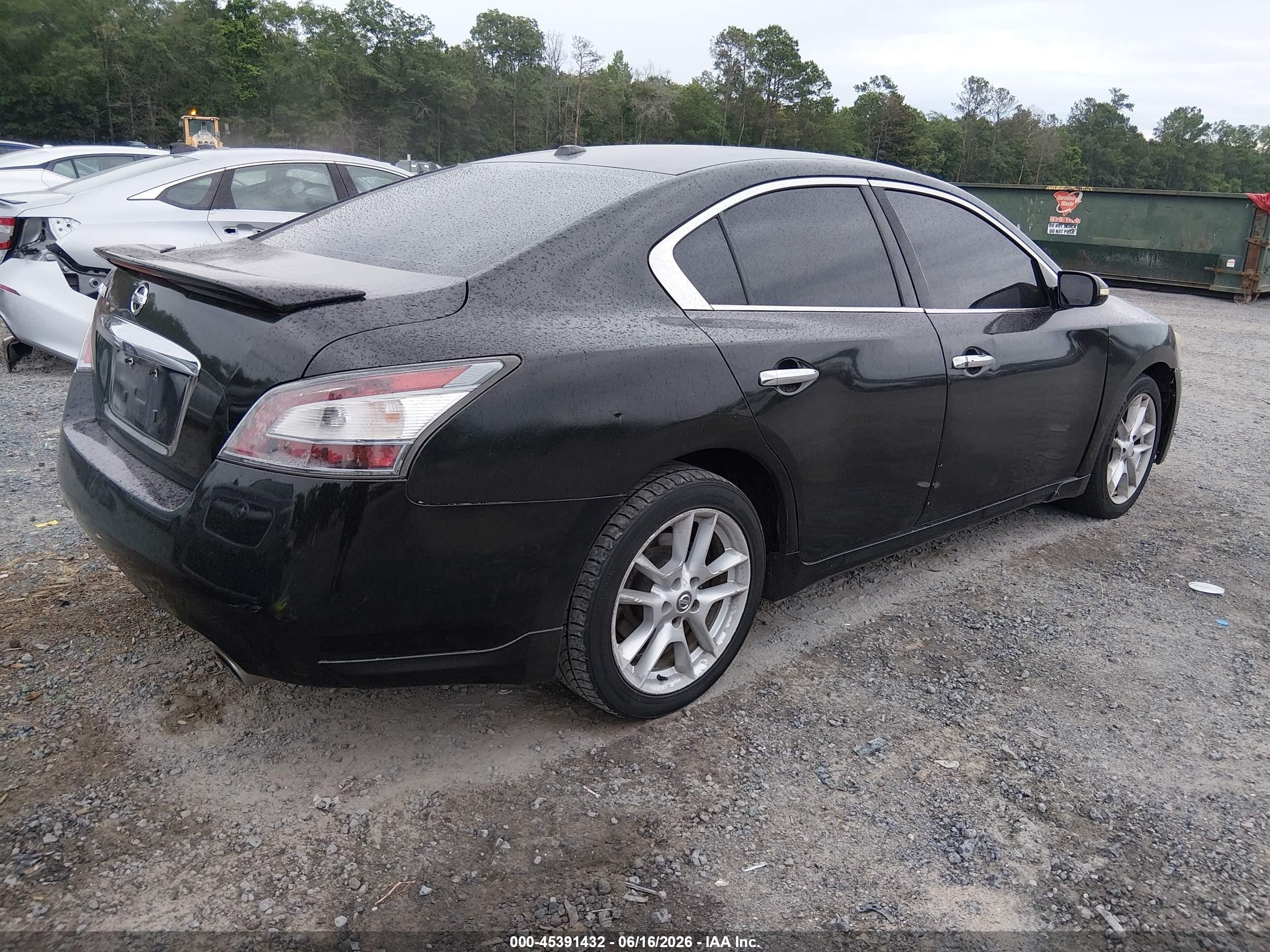2012 Nissan Maxima 3.5 Sv Black vin: 1N4AA5AP6CC802829