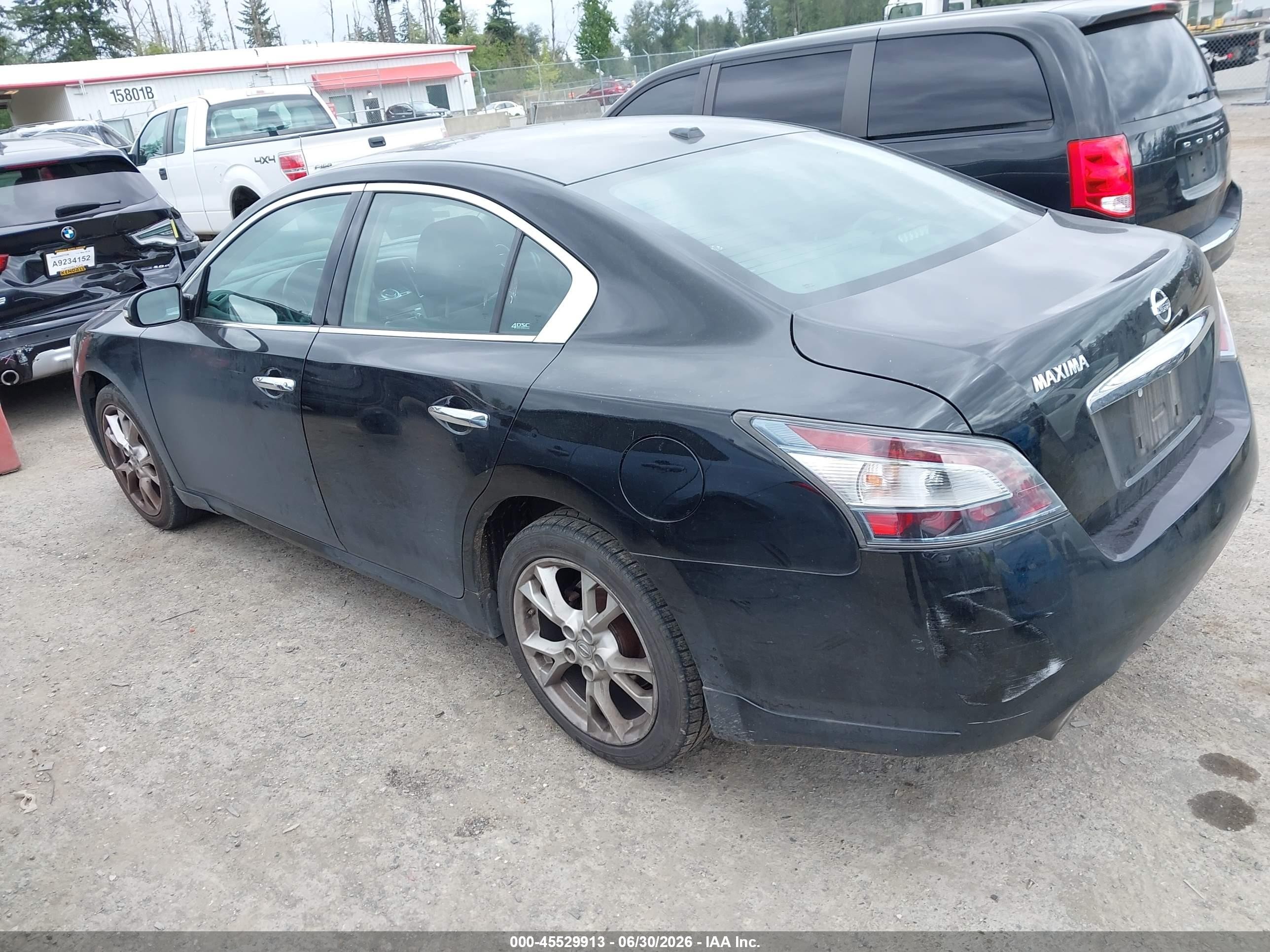 2012 Nissan Maxima 3.5 Sv Black vin: 1N4AA5AP6CC817184