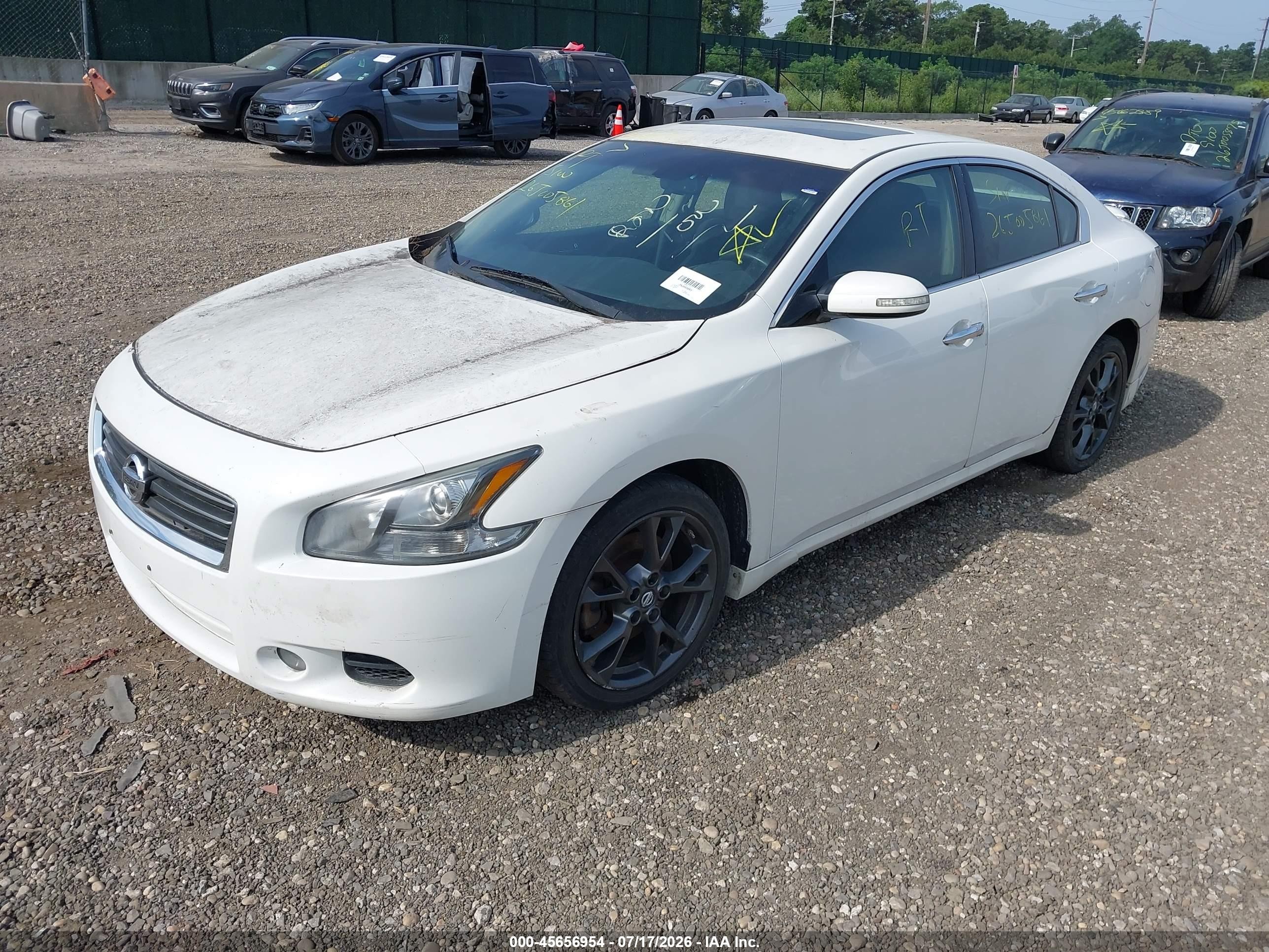 2012 Nissan Maxima 3.5 S Белый vin: 1N4AA5AP6CC854512