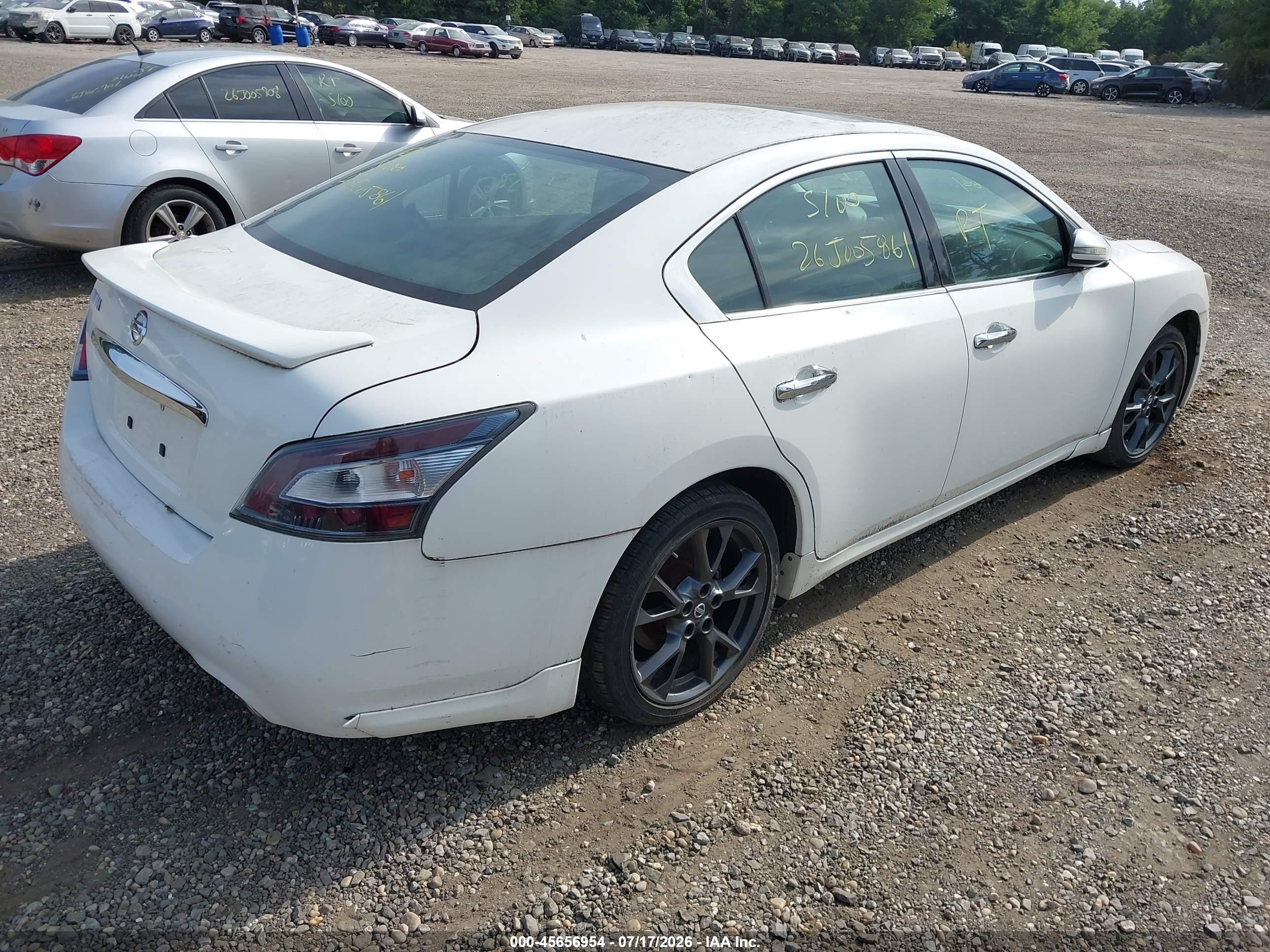 2012 Nissan Maxima 3.5 S Белый vin: 1N4AA5AP6CC854512
