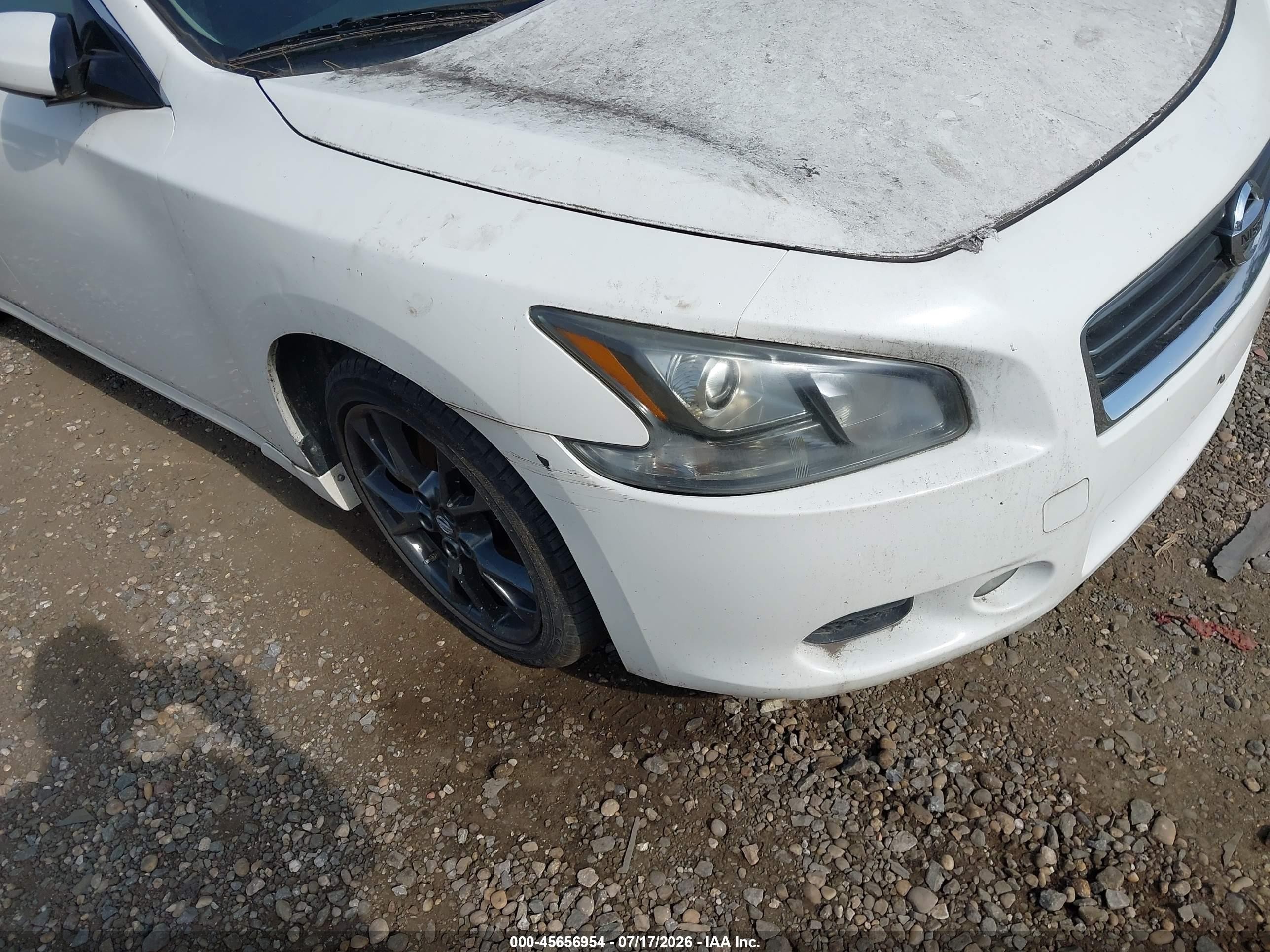 2012 Nissan Maxima 3.5 S Белый vin: 1N4AA5AP6CC854512