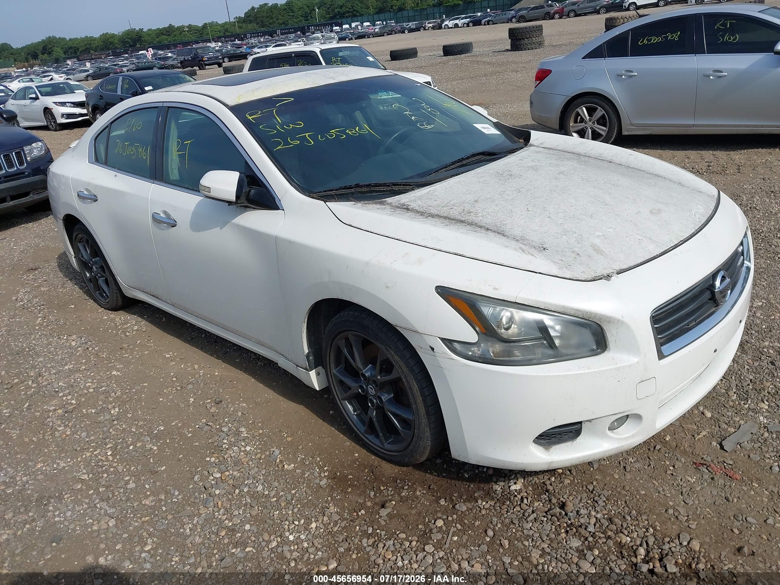2012 Nissan Maxima 3.5 S Белый vin: 1N4AA5AP6CC854512