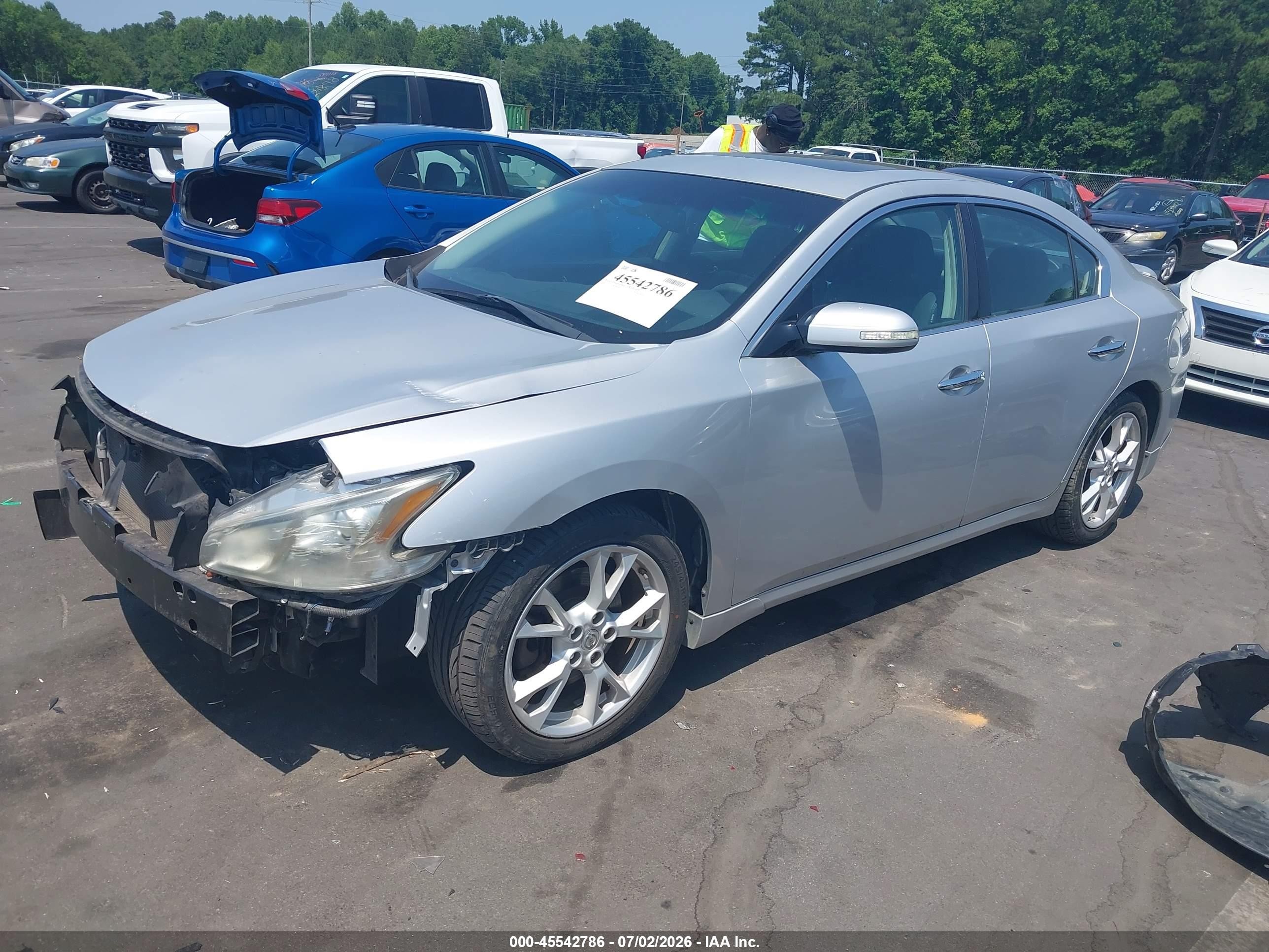 2012 Nissan Maxima 3.5 Sv Silver vin: 1N4AA5AP6CC857975