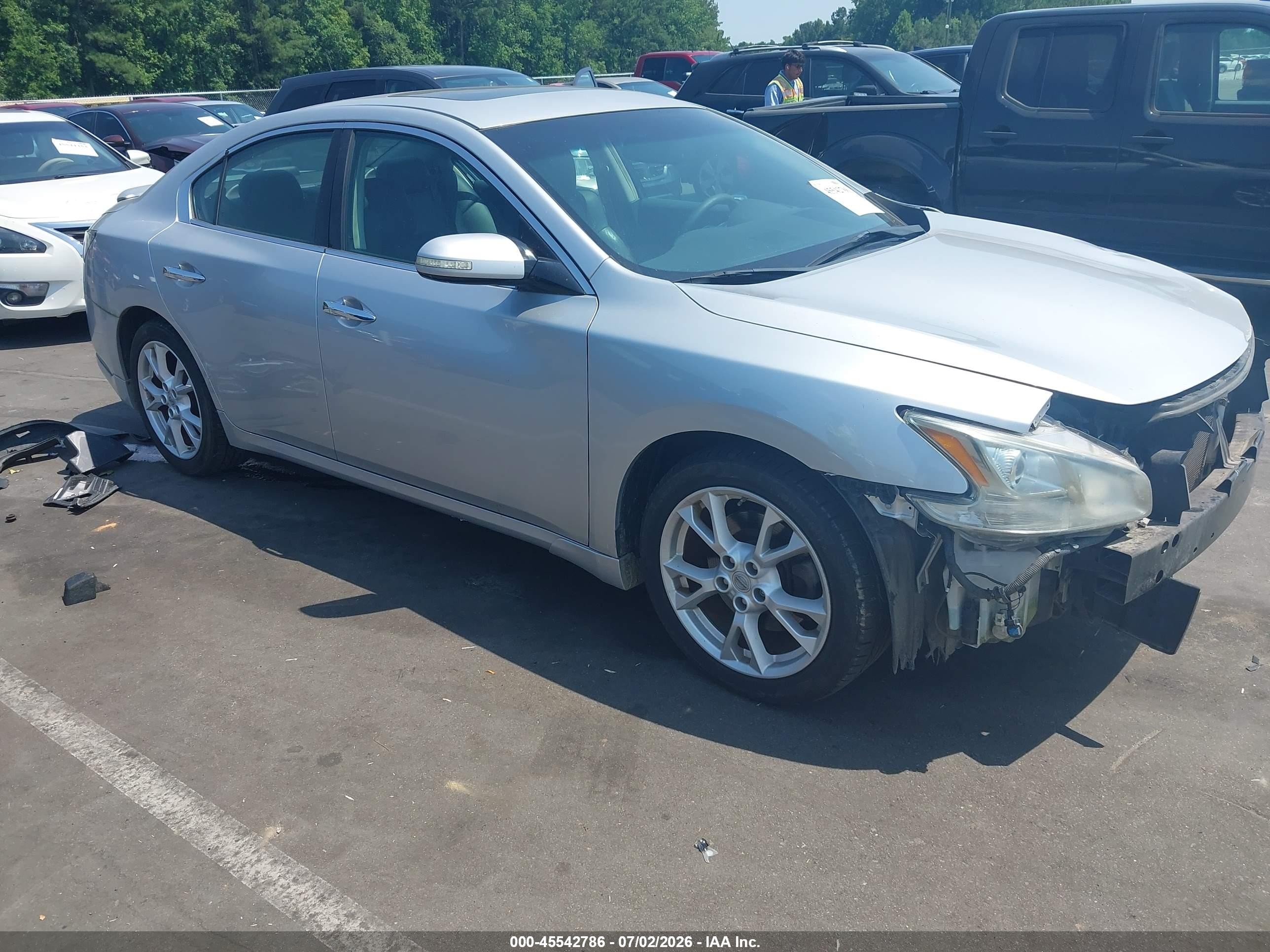 2012 Nissan Maxima 3.5 Sv Silver vin: 1N4AA5AP6CC857975