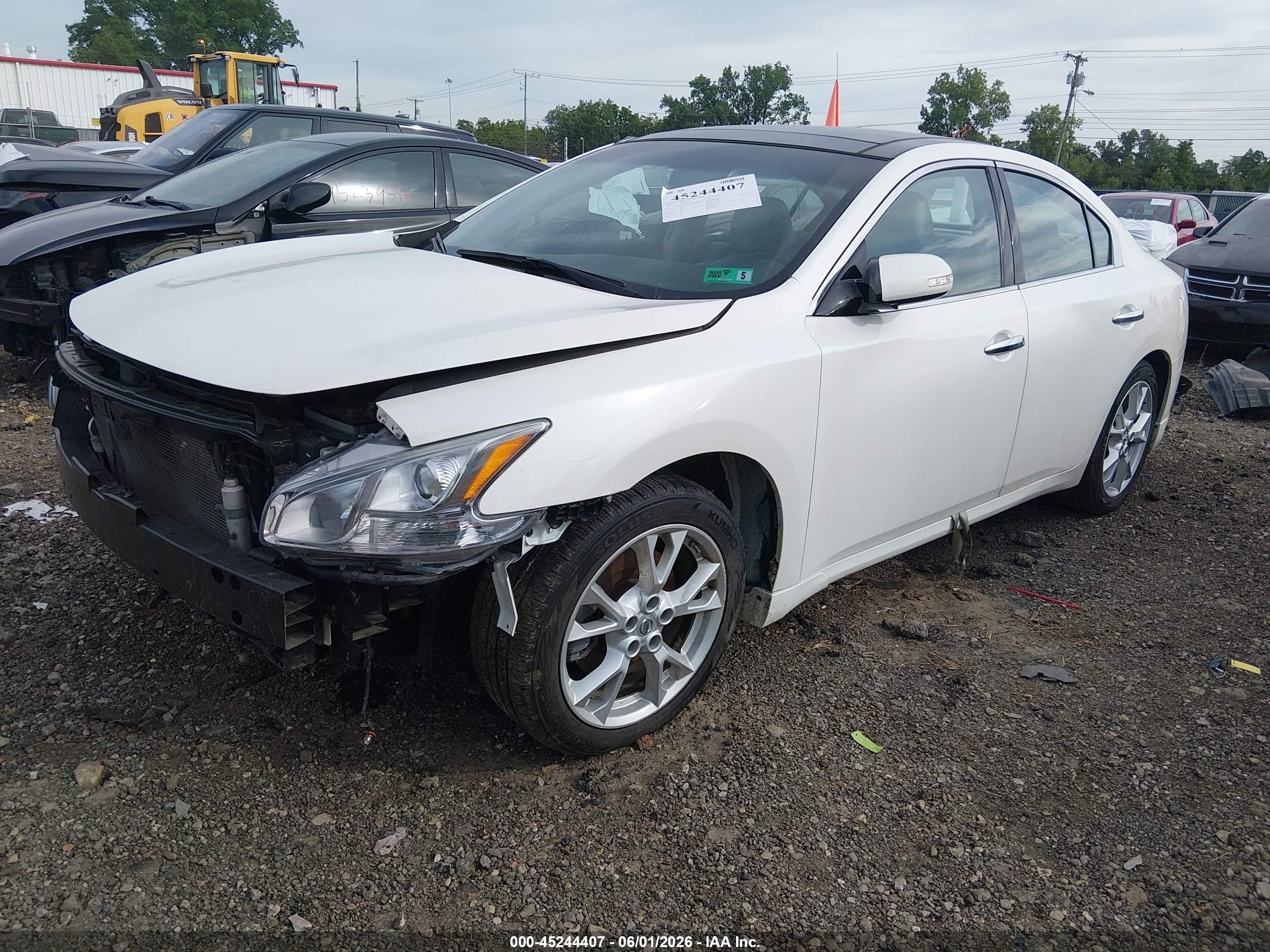 2013 Nissan Maxima 3.5 Sv White vin: 1N4AA5AP6DC823312