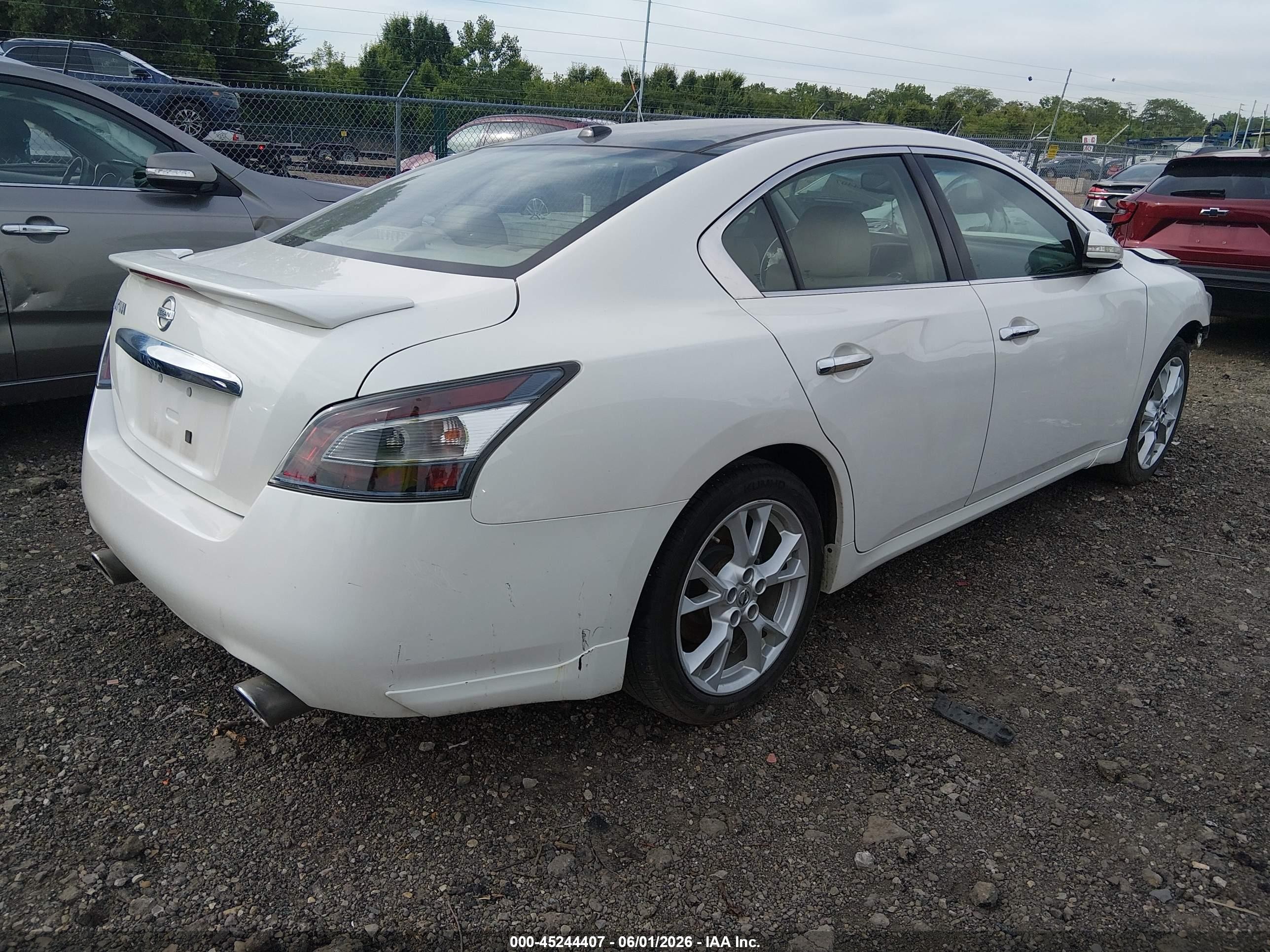 2013 Nissan Maxima 3.5 Sv White vin: 1N4AA5AP6DC823312