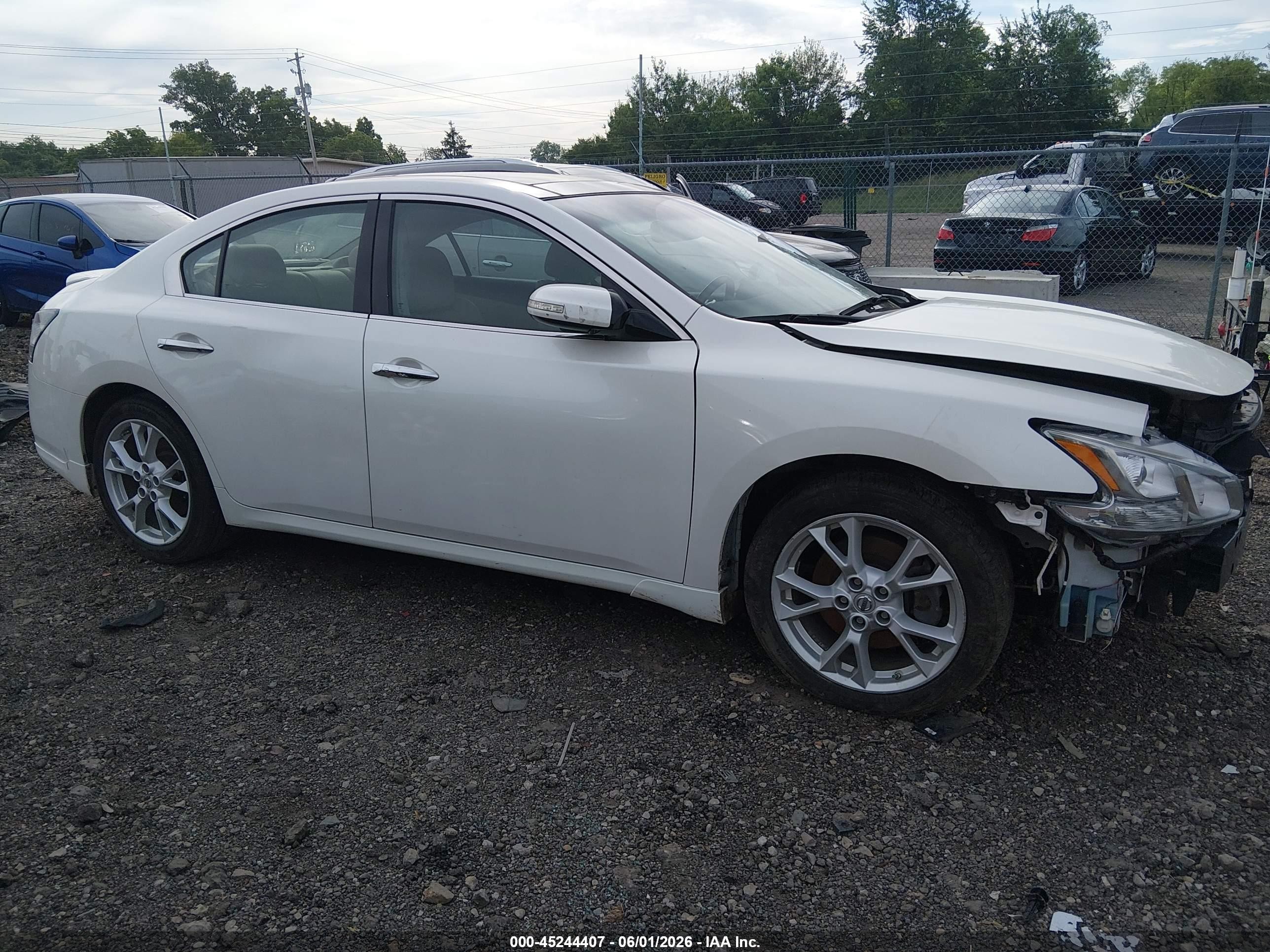 2013 Nissan Maxima 3.5 Sv White vin: 1N4AA5AP6DC823312