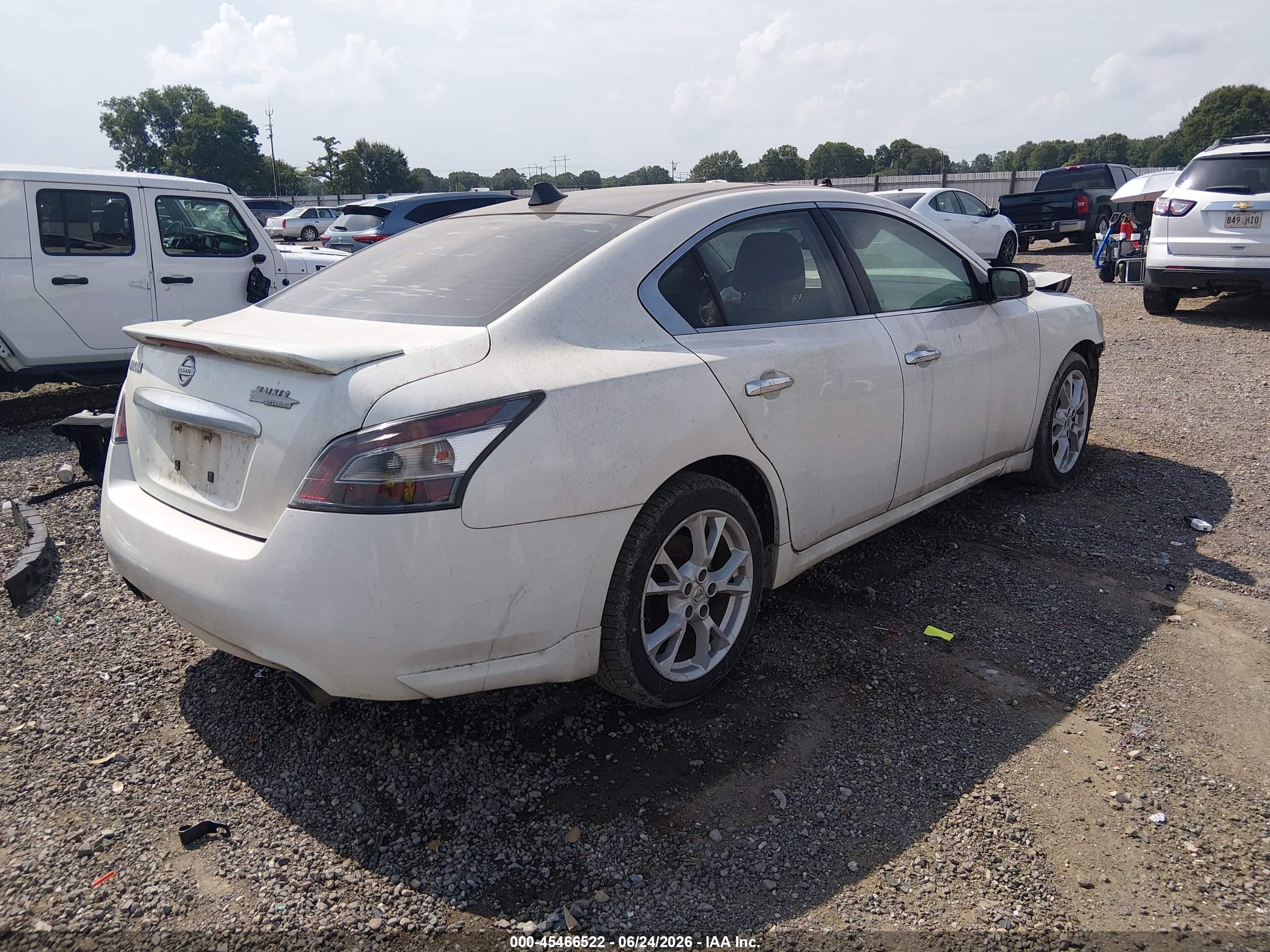2013 Nissan Maxima 3.5 Sv White vin: 1N4AA5AP6DC843334