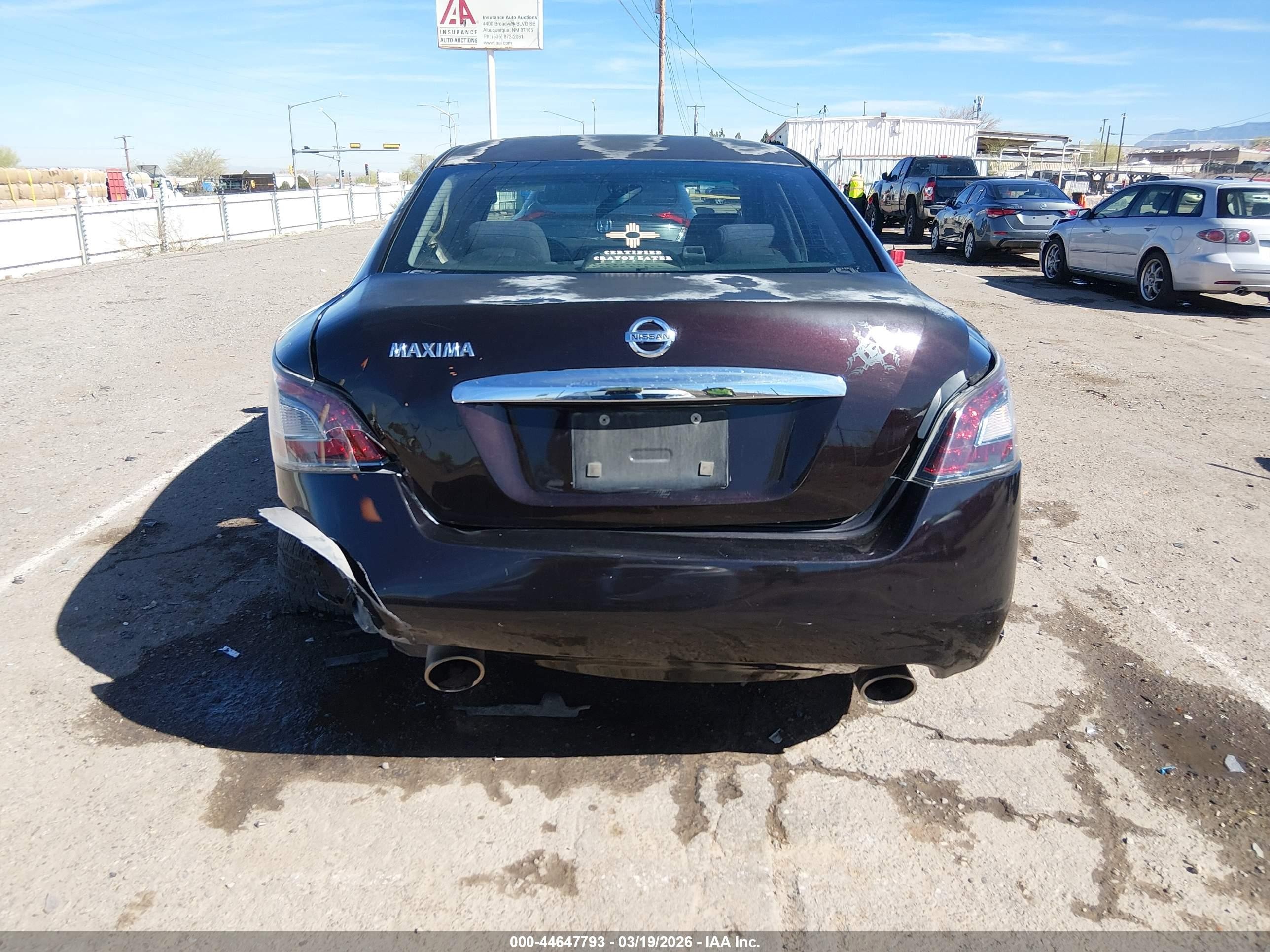 2014 Nissan Maxima 3.5 S Purple vin: 1N4AA5AP6EC468319