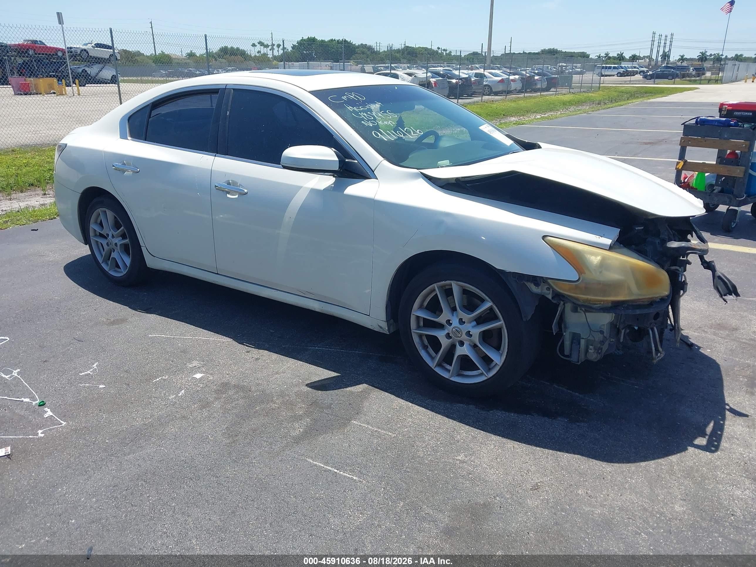 2014 Nissan Maxima   White vin: 1N4AA5AP6EC488456
