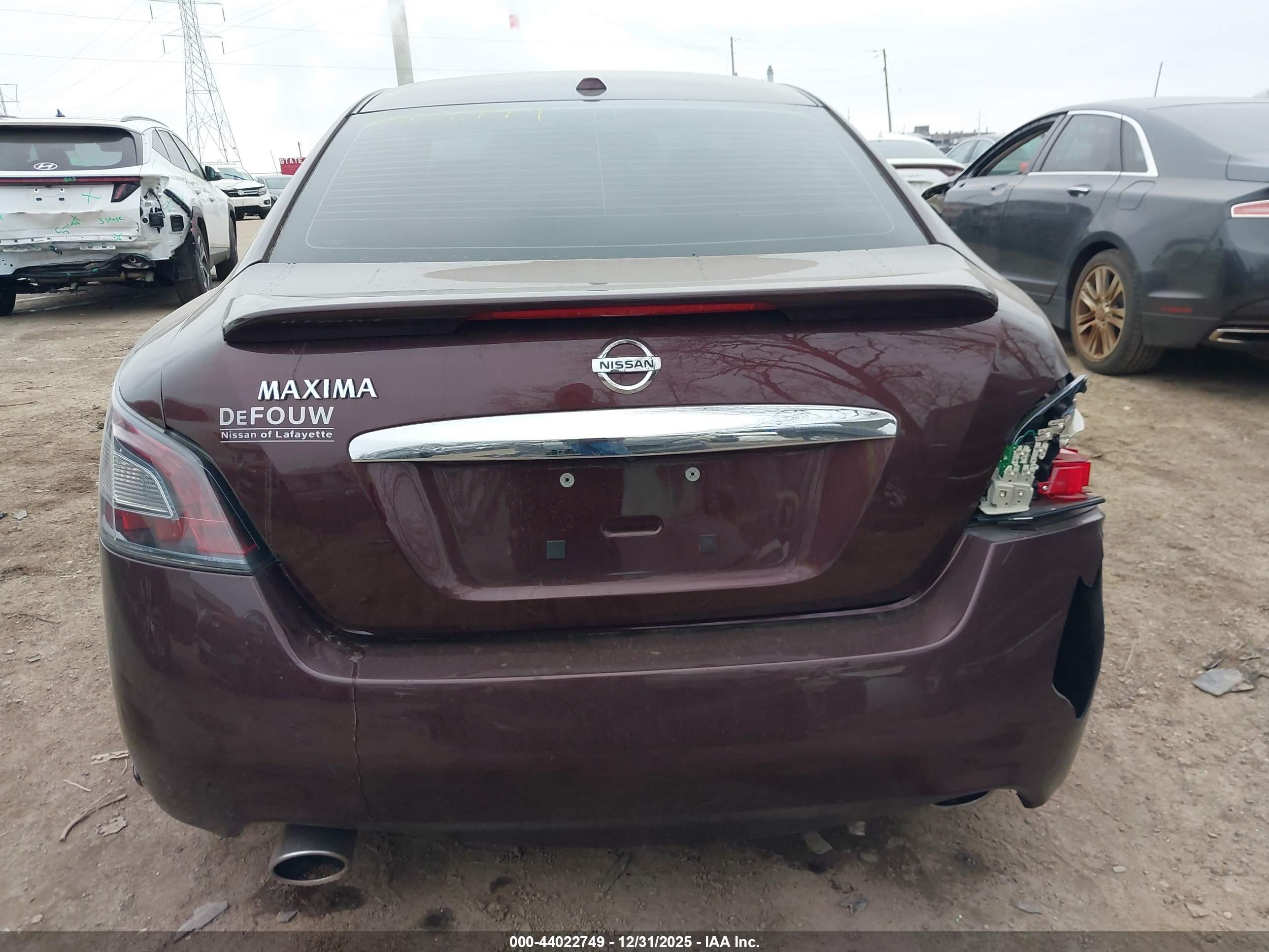 2014 Nissan Maxima 3.5 Sv Maroon vin: 1N4AA5AP6EC499165