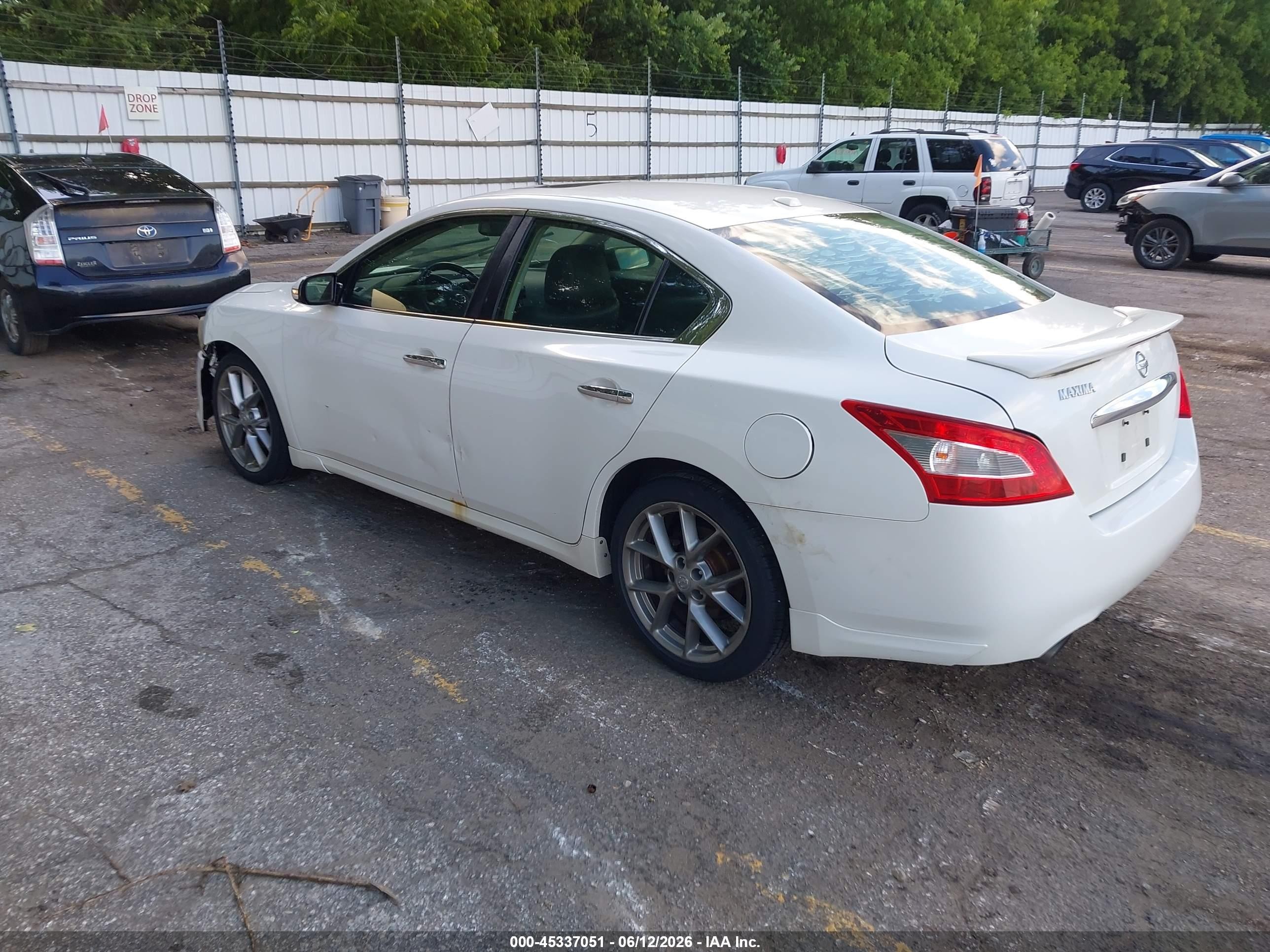 2010 Nissan Maxima 3.5 Sv White vin: 1N4AA5AP7AC814128