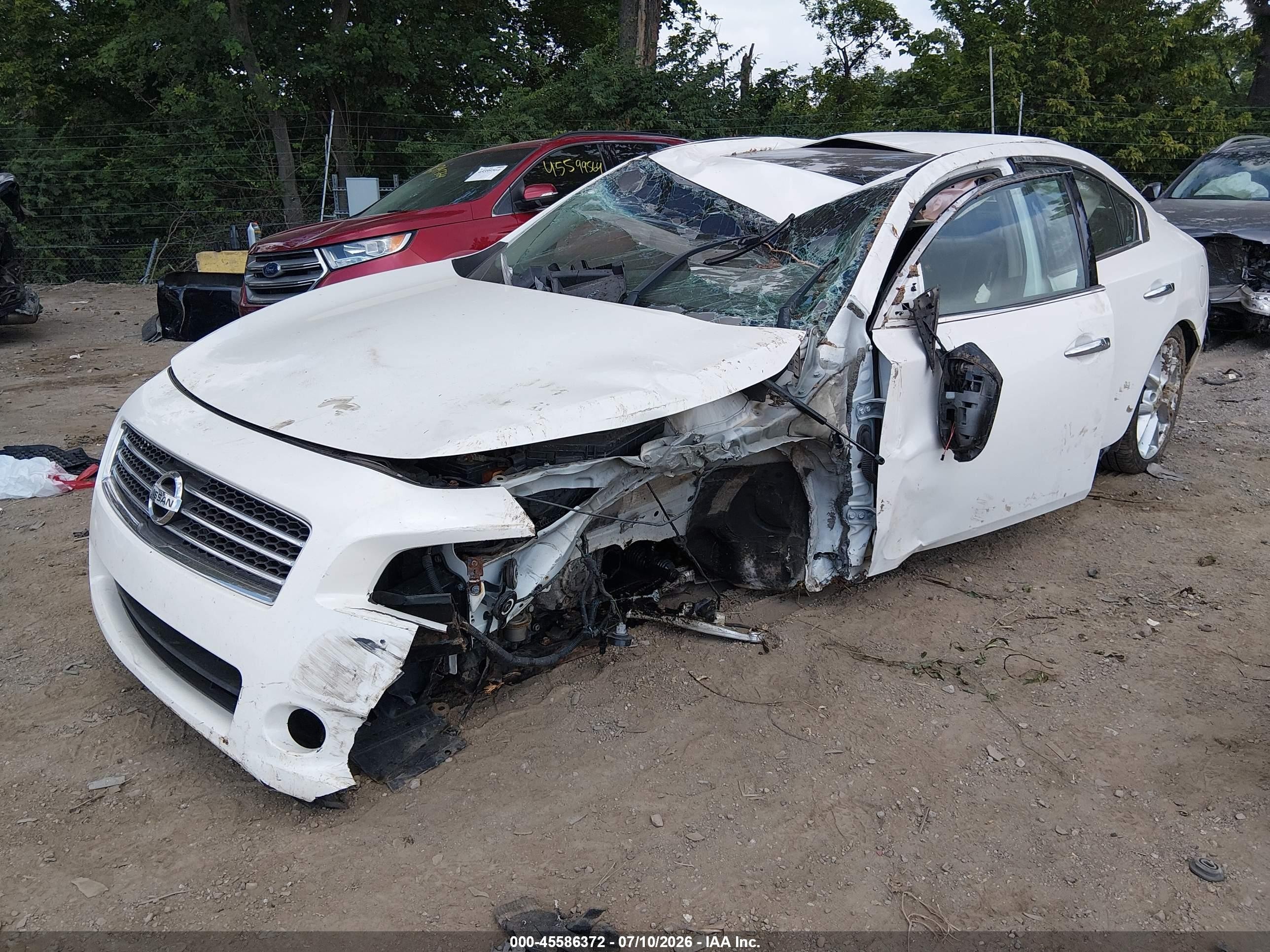 2010 Nissan Maxima 3.5 Sv White vin: 1N4AA5AP7AC861305