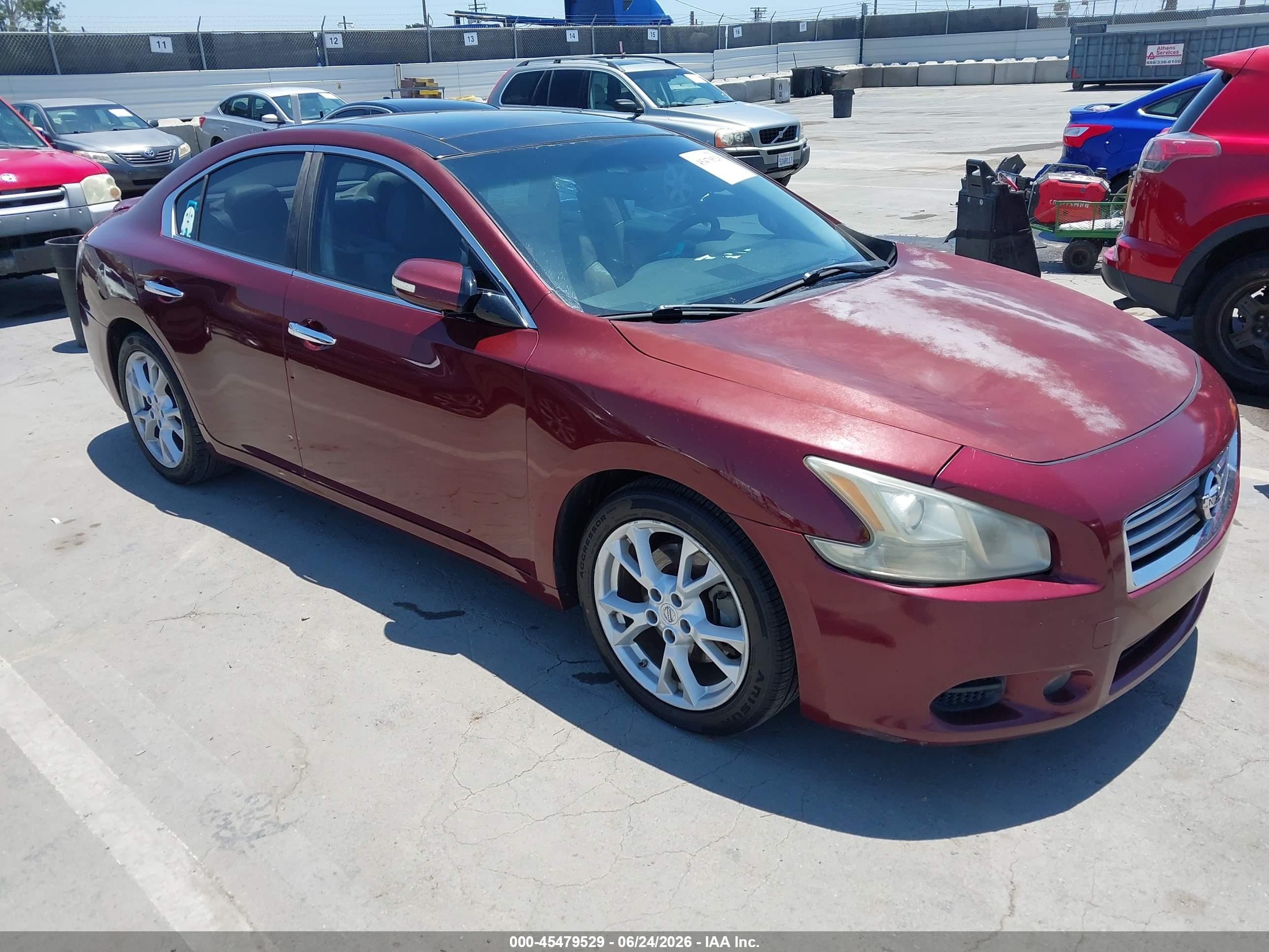 2012 Nissan Maxima 3.5 Sv Burgundy vin: 1N4AA5AP7CC800202