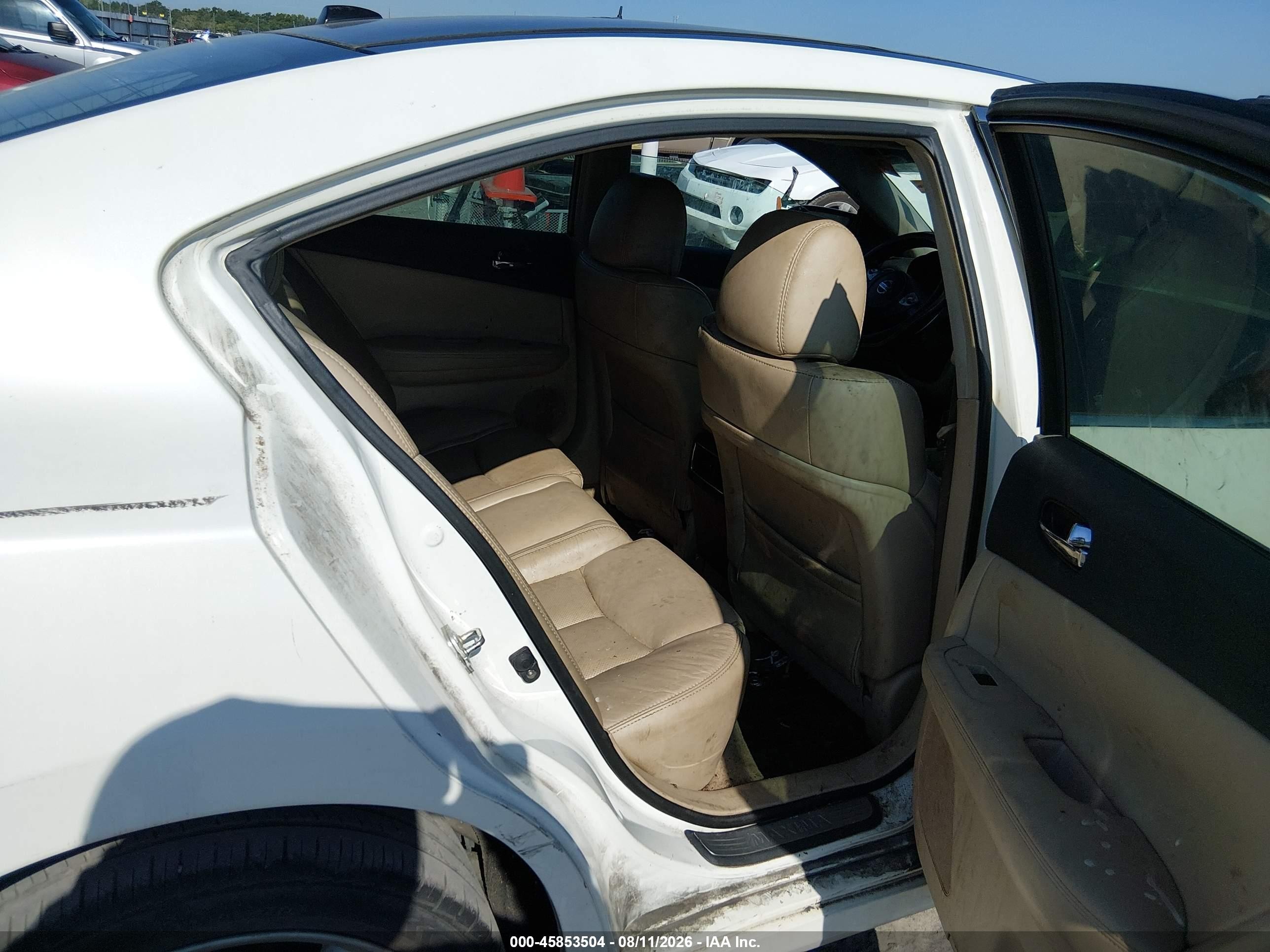 2012 Nissan Maxima 3.5 Sv White vin: 1N4AA5AP7CC807635