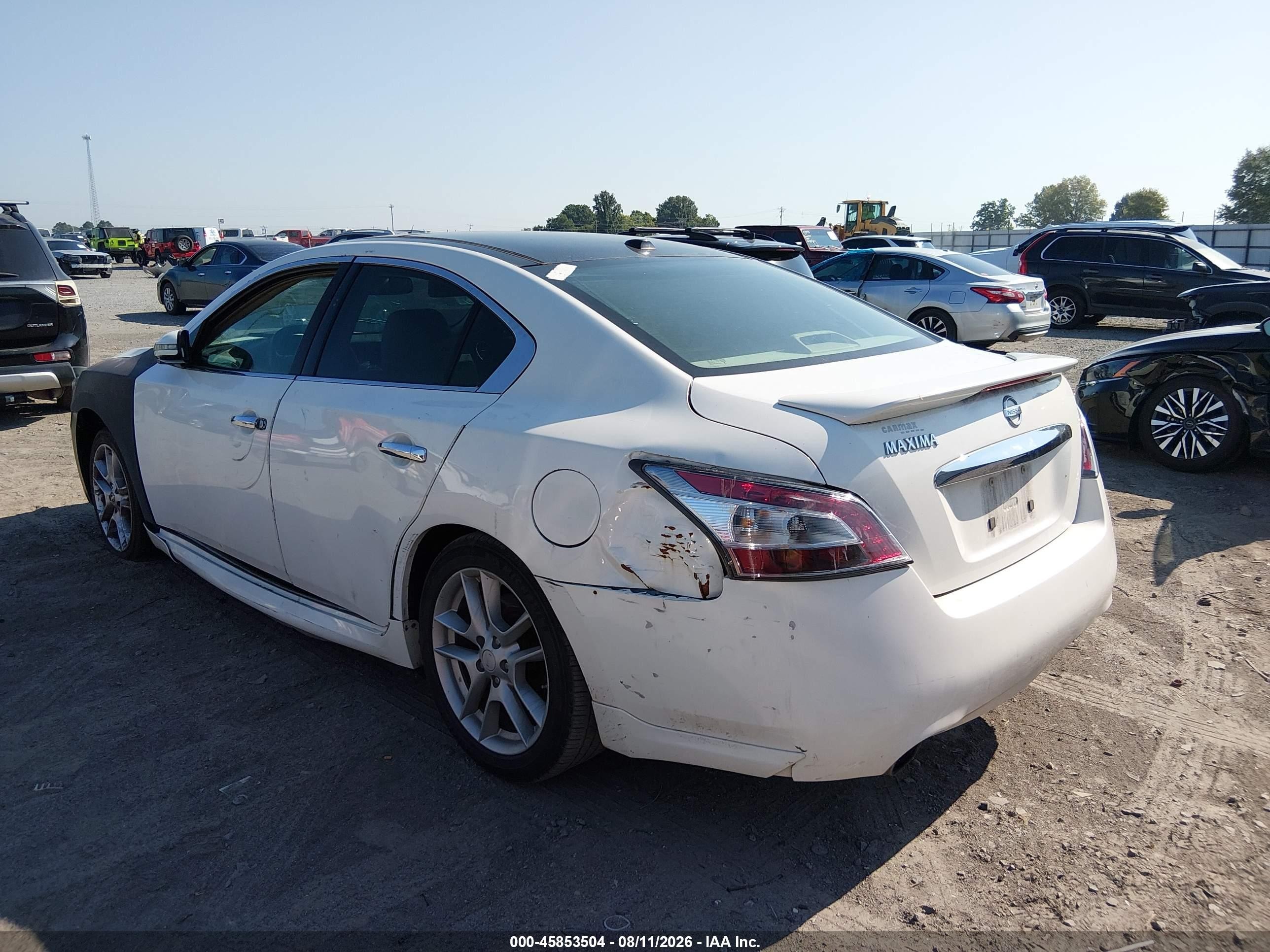 2012 Nissan Maxima 3.5 Sv White vin: 1N4AA5AP7CC807635