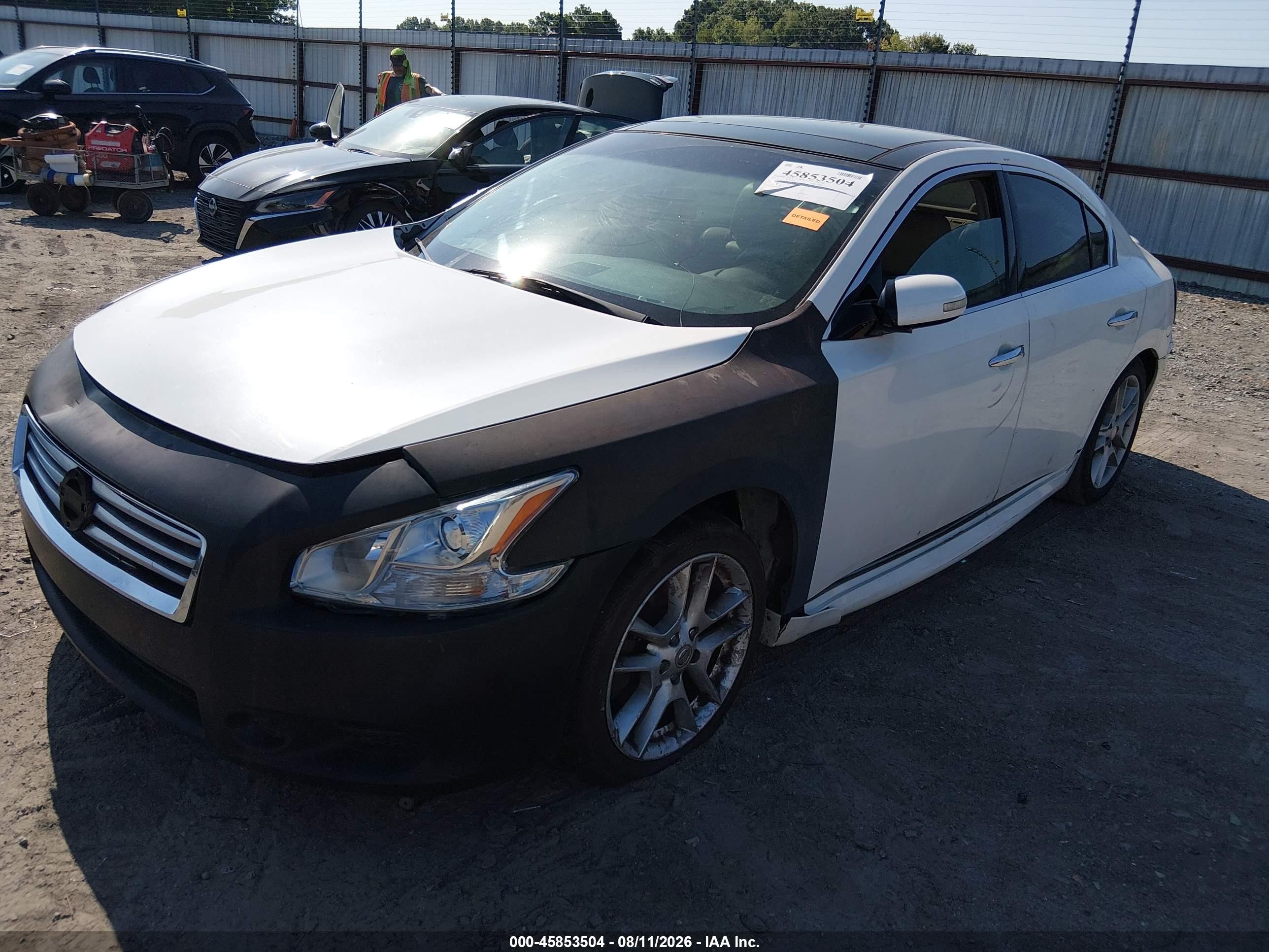 2012 Nissan Maxima 3.5 Sv White vin: 1N4AA5AP7CC807635