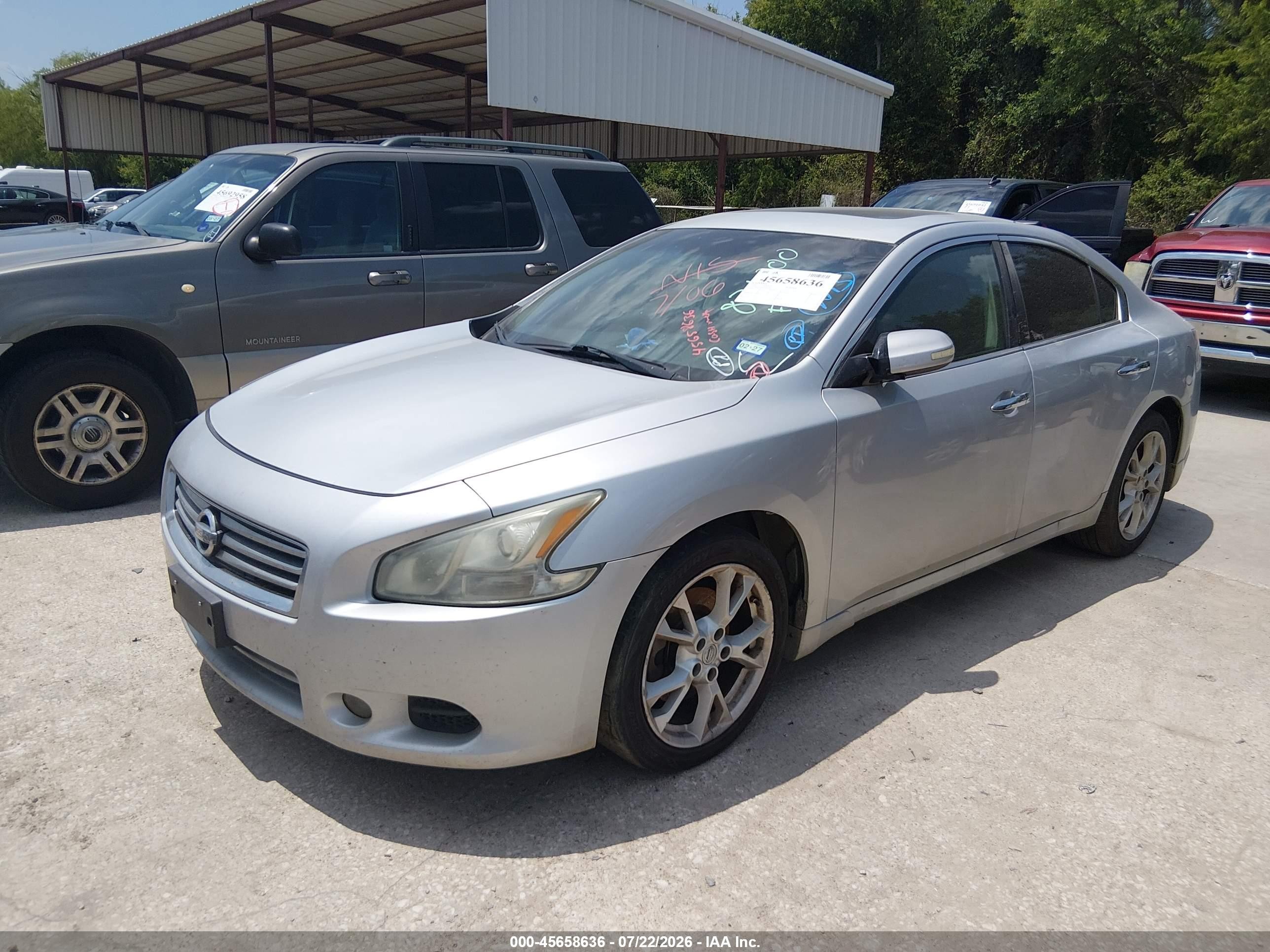 2012 Nissan Maxima 3.5 Sv Silver vin: 1N4AA5AP7CC831000