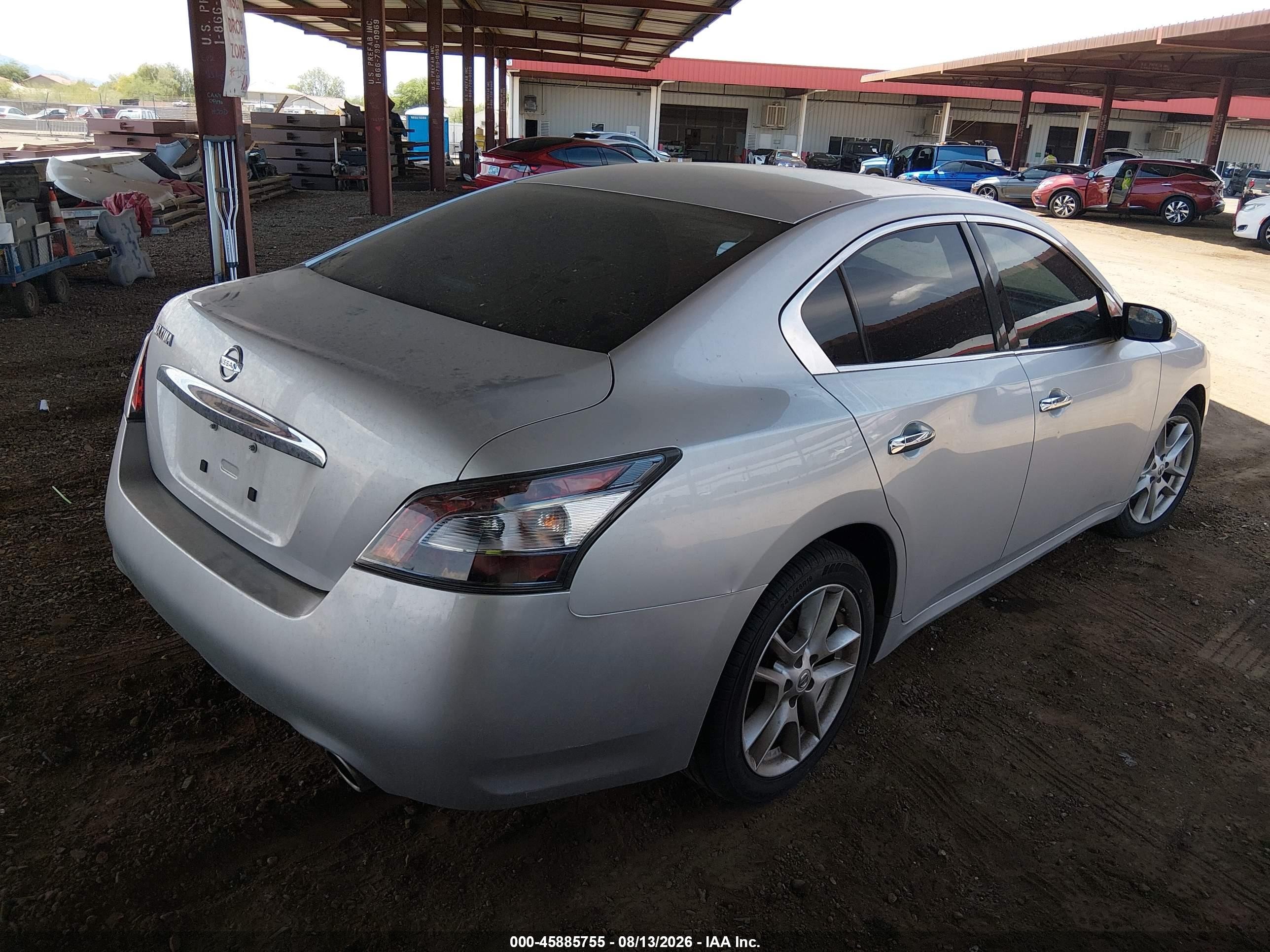 2013 Nissan Maxima 3.5 S Silver vin: 1N4AA5AP7DC801898