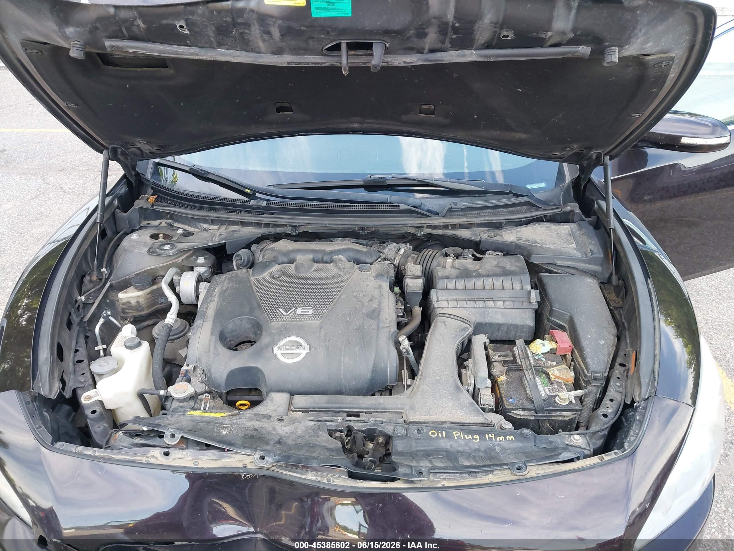 2014 Nissan Maxima 3.5 Sv Purple vin: 1N4AA5AP7EC438309