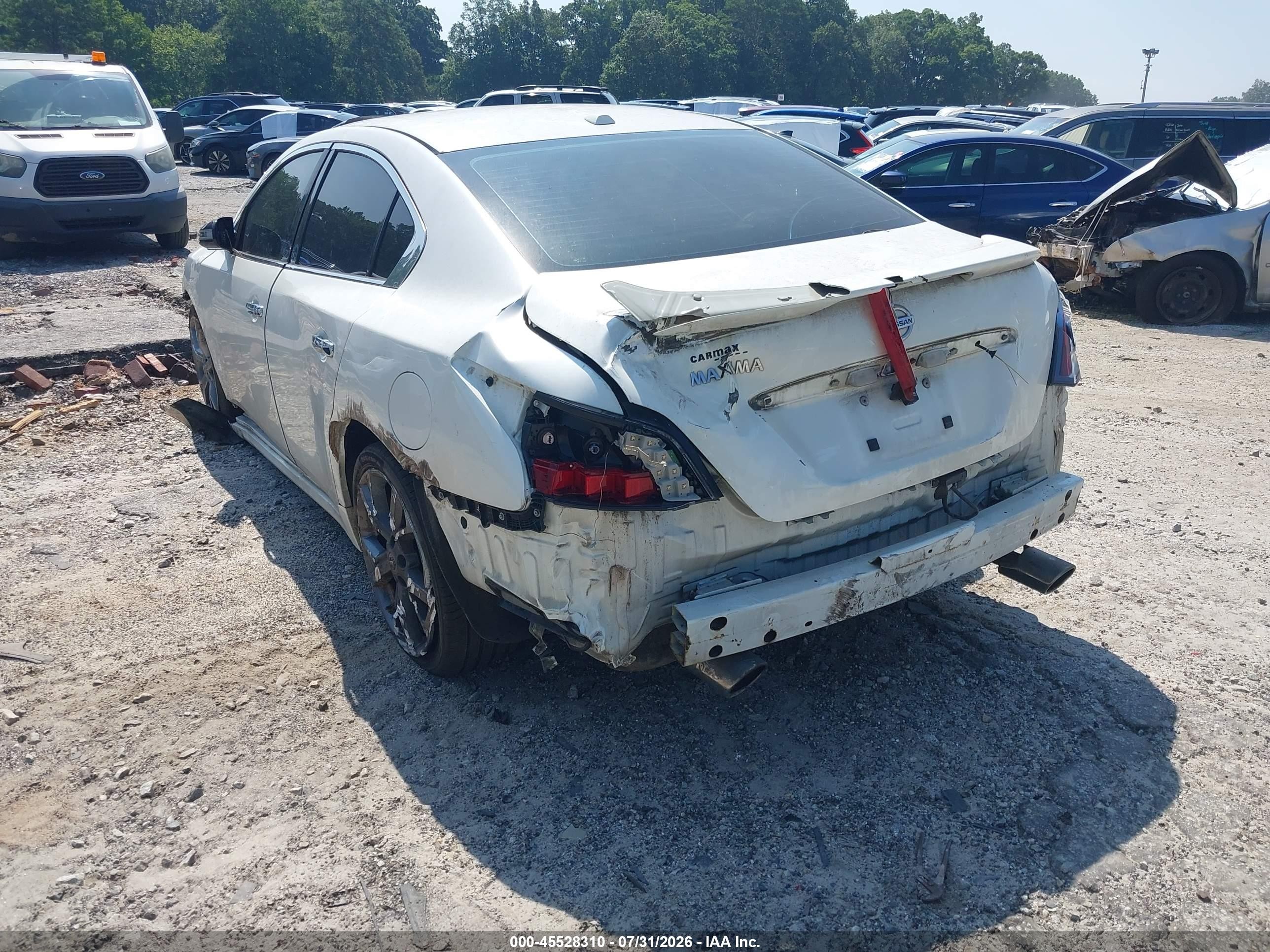 2014 Nissan Maxima 3.5 Sv White vin: 1N4AA5AP7EC465543