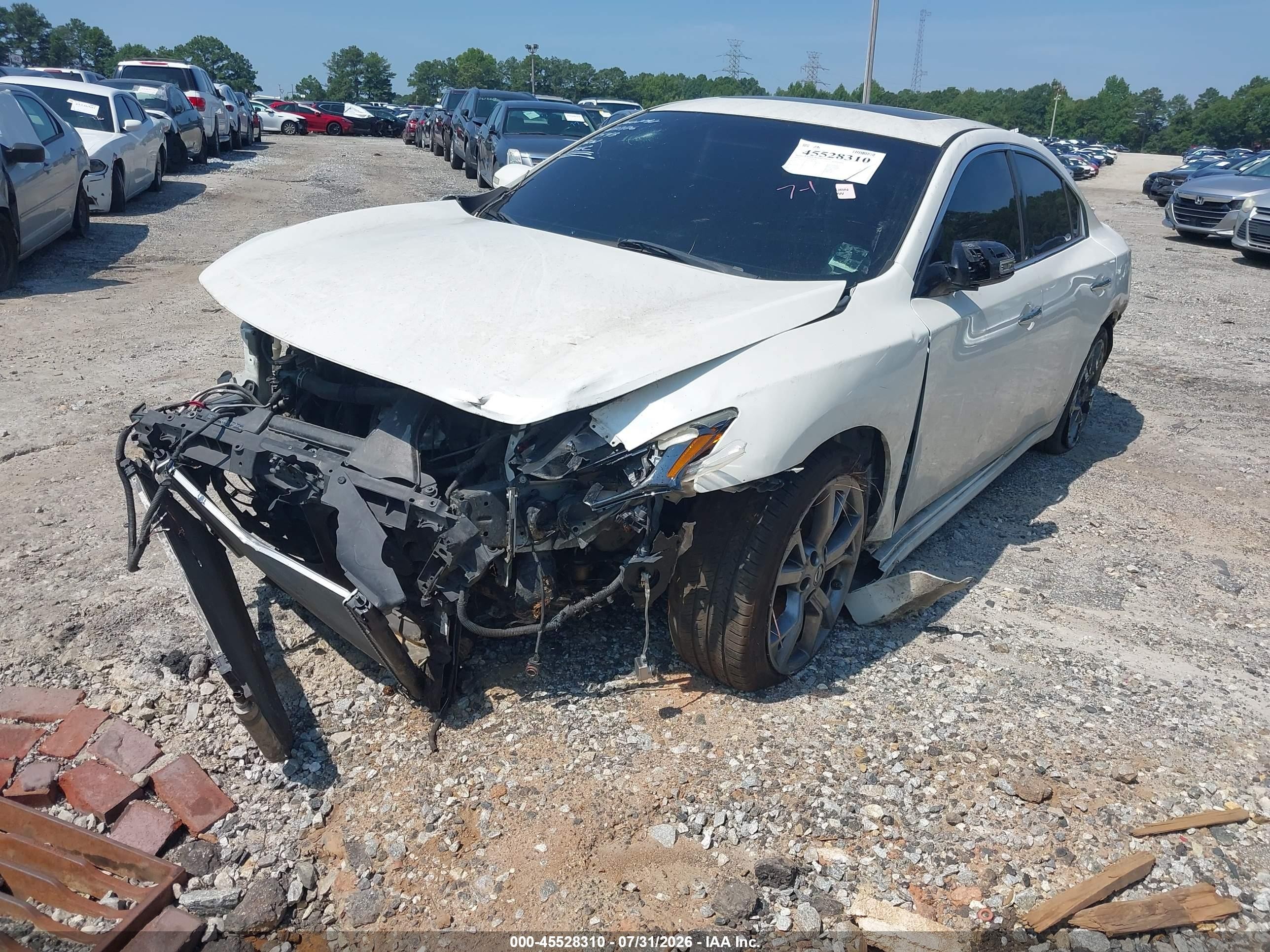 2014 Nissan Maxima 3.5 Sv White vin: 1N4AA5AP7EC465543