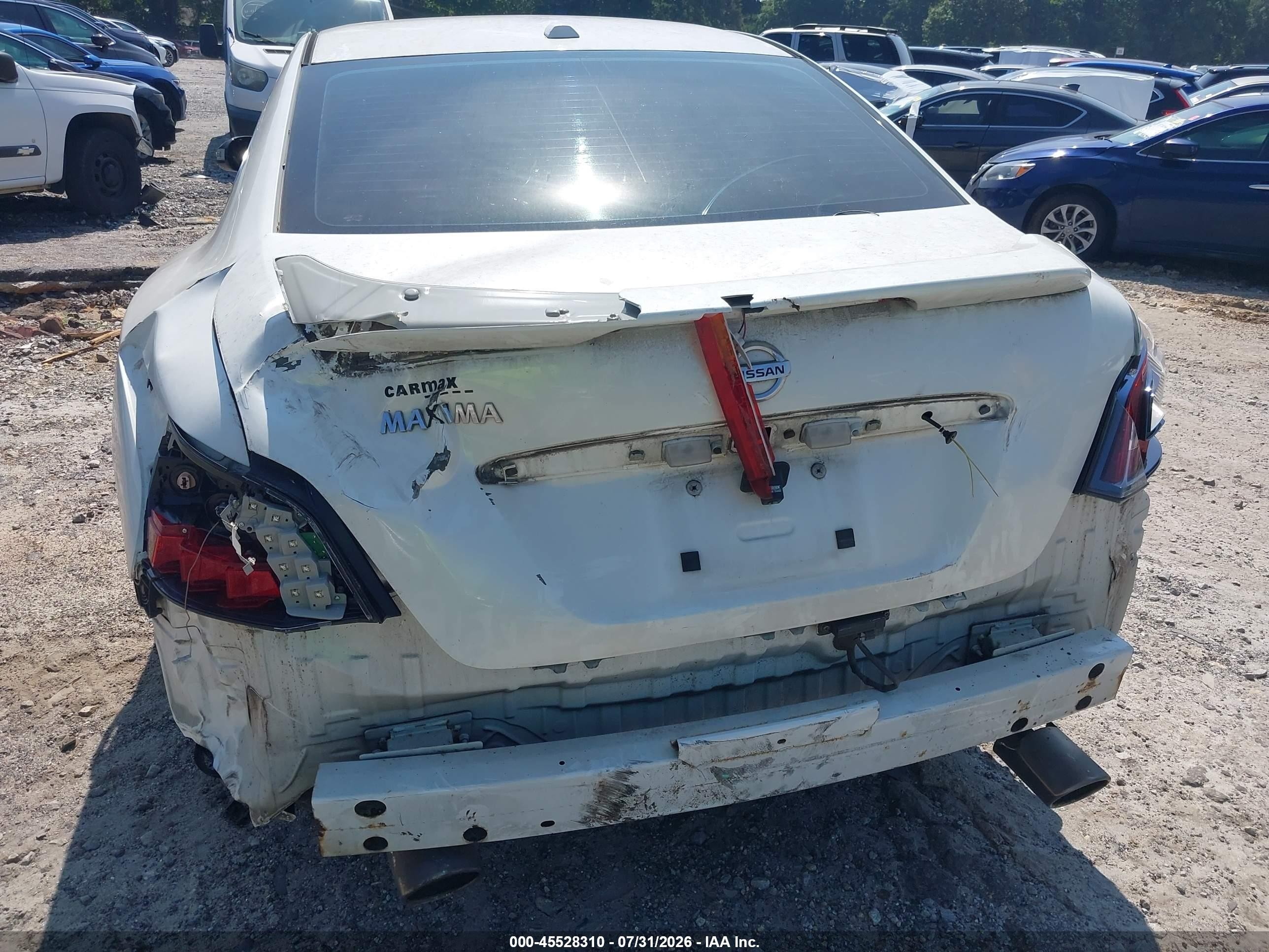 2014 Nissan Maxima 3.5 Sv White vin: 1N4AA5AP7EC465543