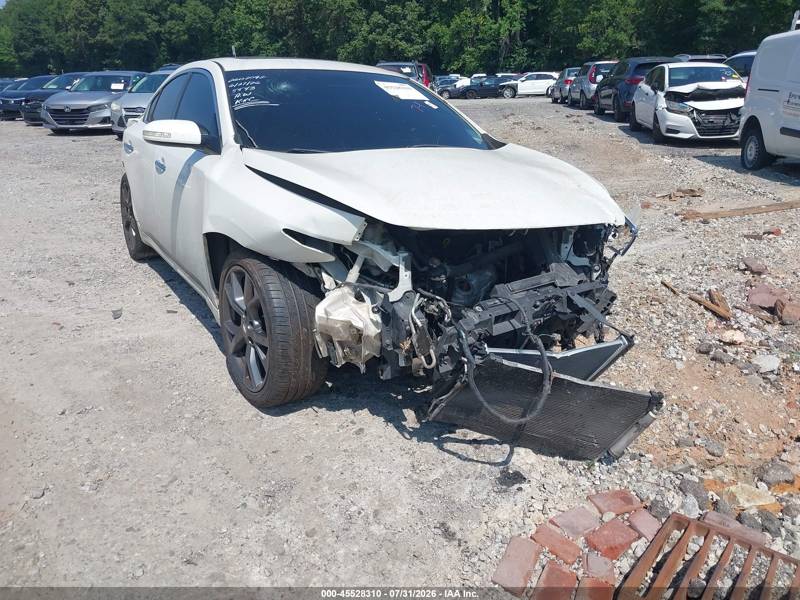 2014 Nissan Maxima 3.5 Sv White vin: 1N4AA5AP7EC465543