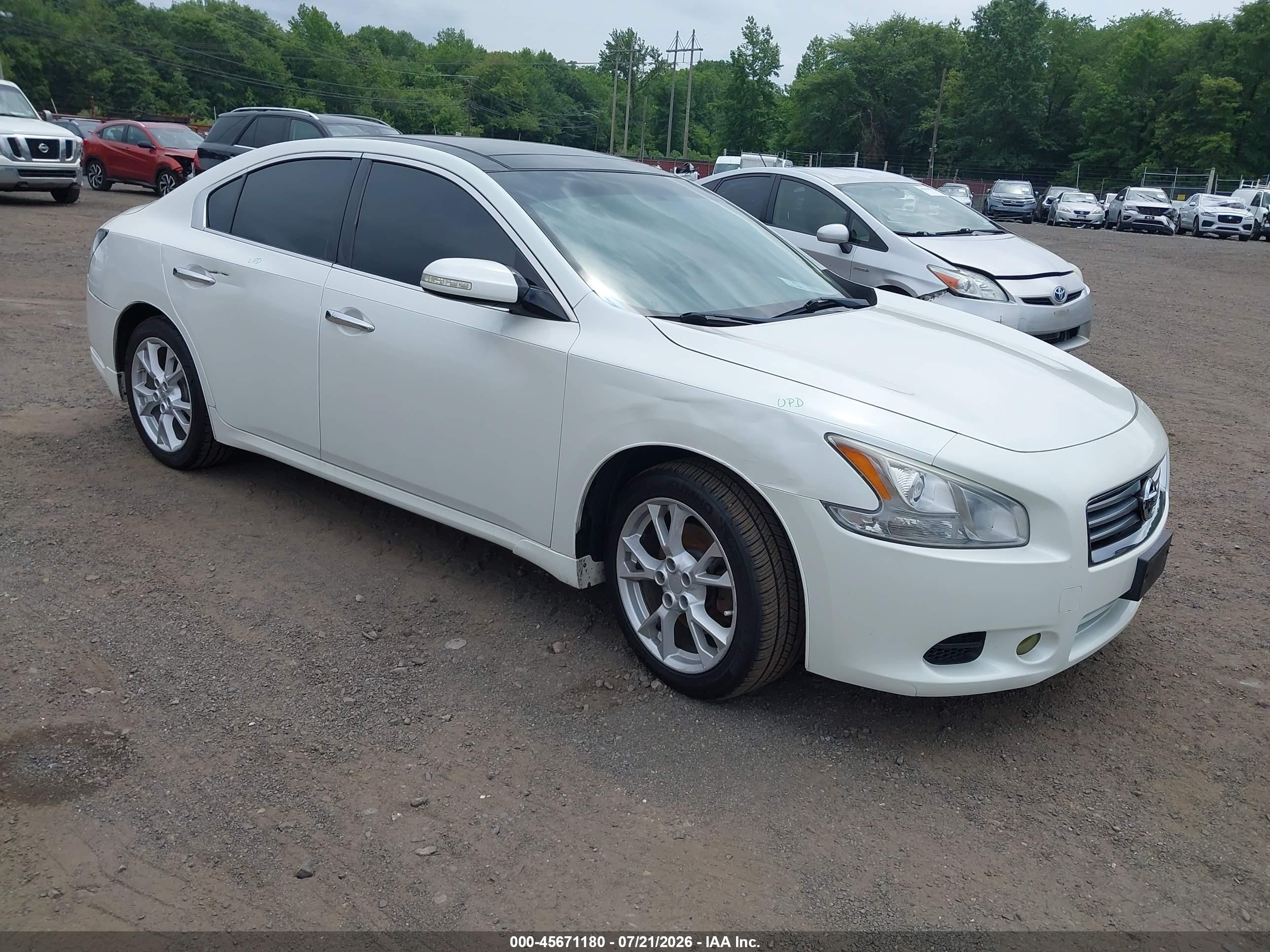 2014 Nissan Maxima 3.5 Sv White vin: 1N4AA5AP7EC472542