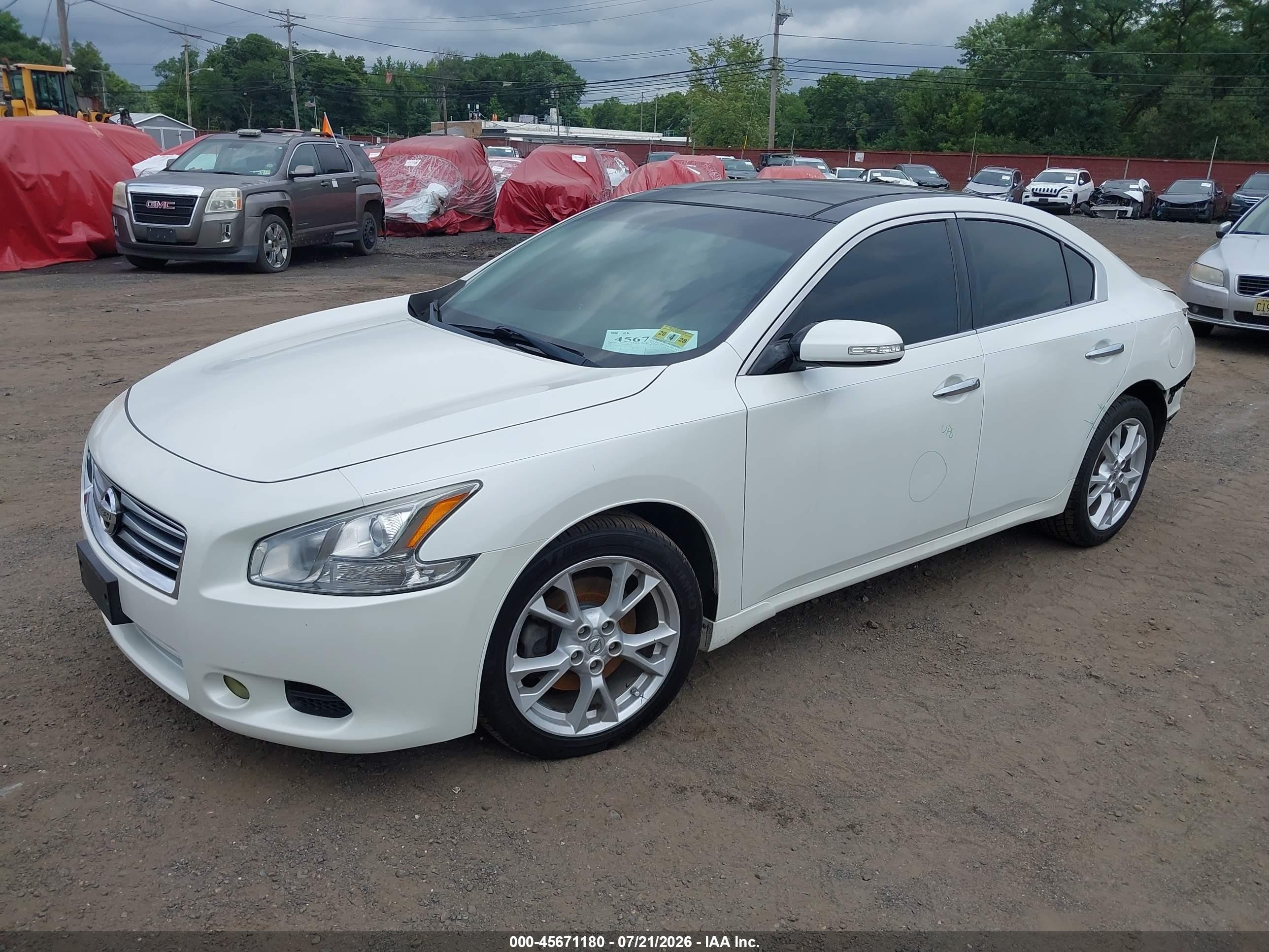 2014 Nissan Maxima 3.5 Sv White vin: 1N4AA5AP7EC472542
