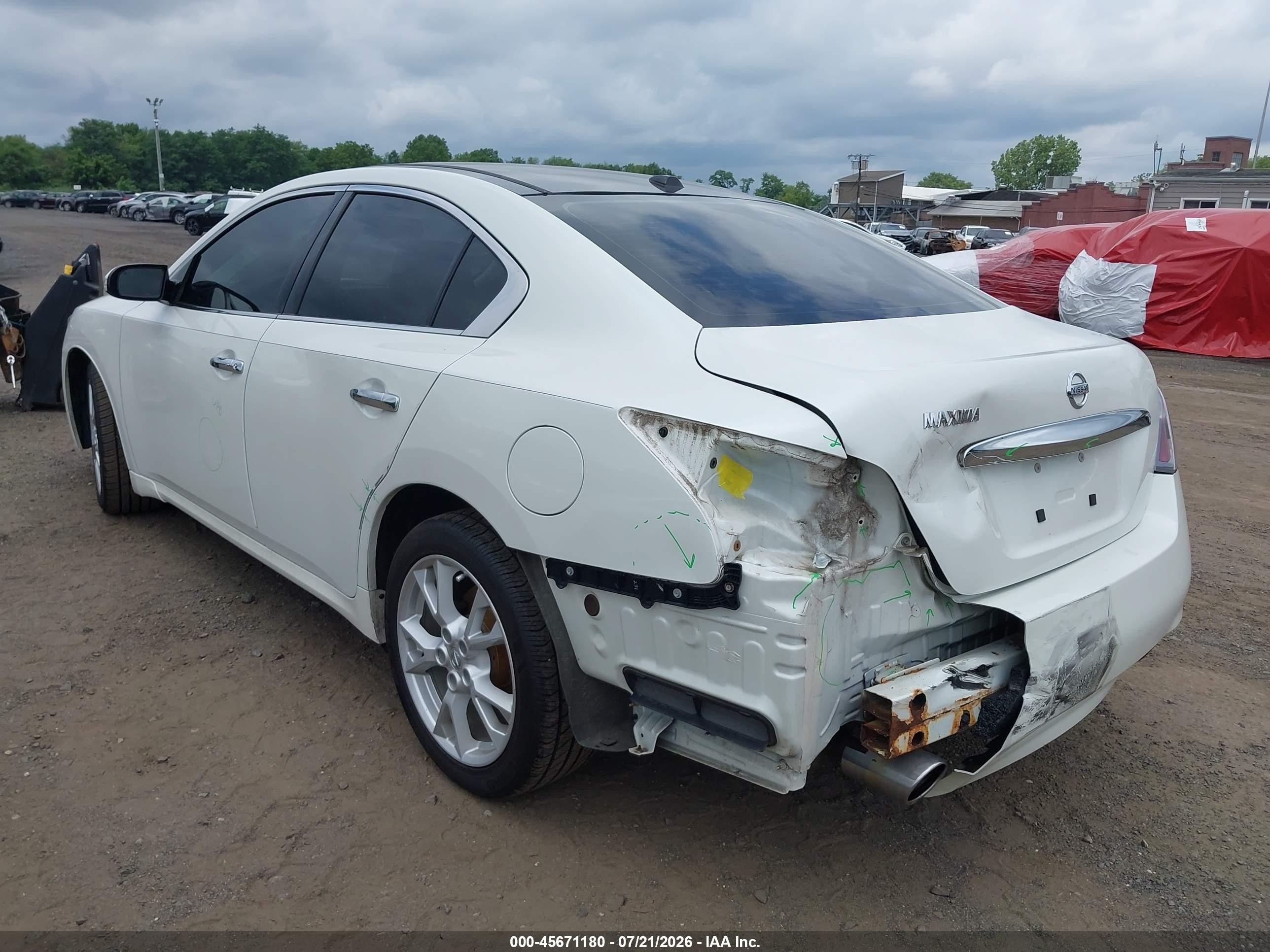 2014 Nissan Maxima 3.5 Sv White vin: 1N4AA5AP7EC472542