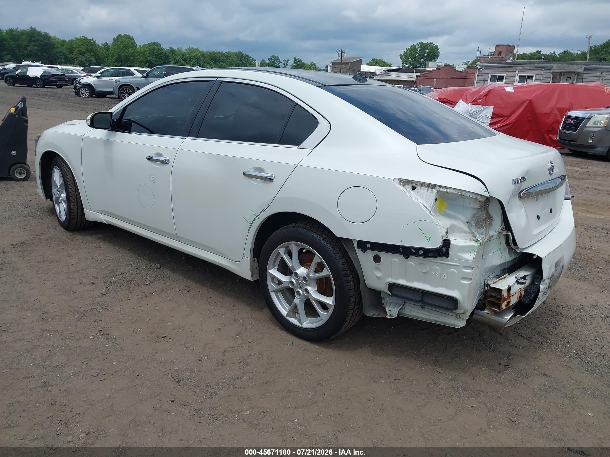 2014 Nissan Maxima 3.5 Sv White vin: 1N4AA5AP7EC472542