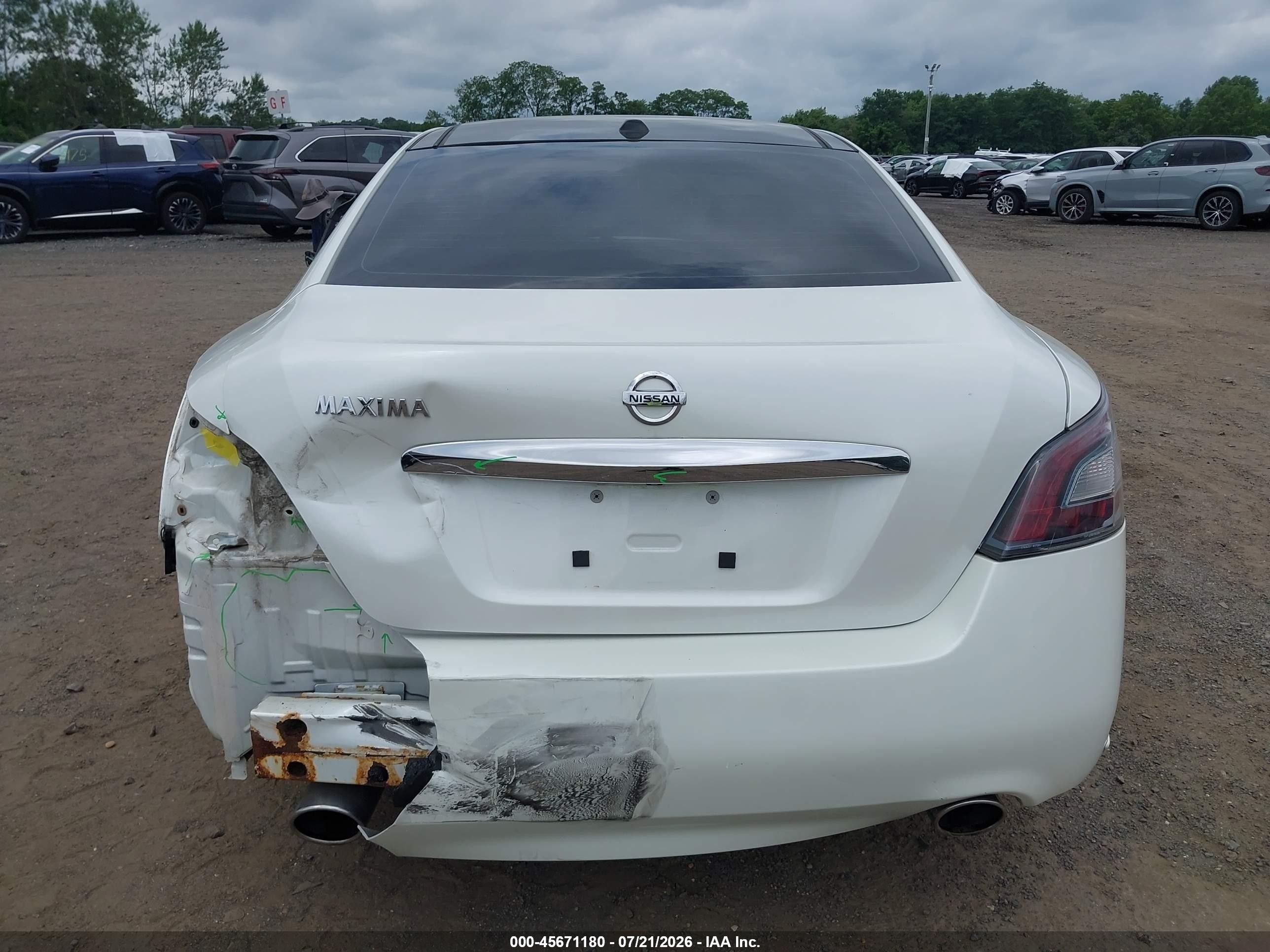 2014 Nissan Maxima 3.5 Sv White vin: 1N4AA5AP7EC472542