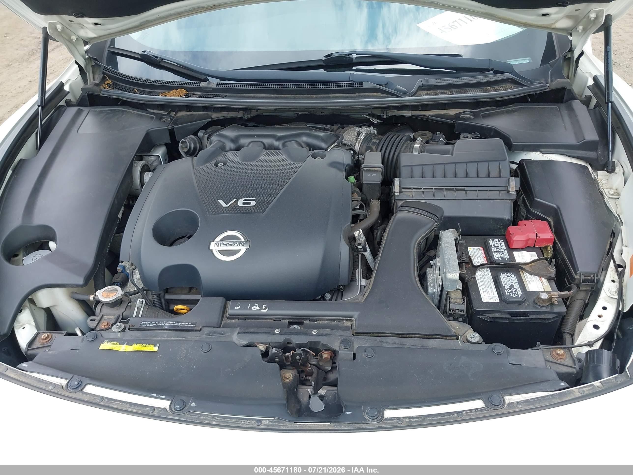 2014 Nissan Maxima 3.5 Sv White vin: 1N4AA5AP7EC472542