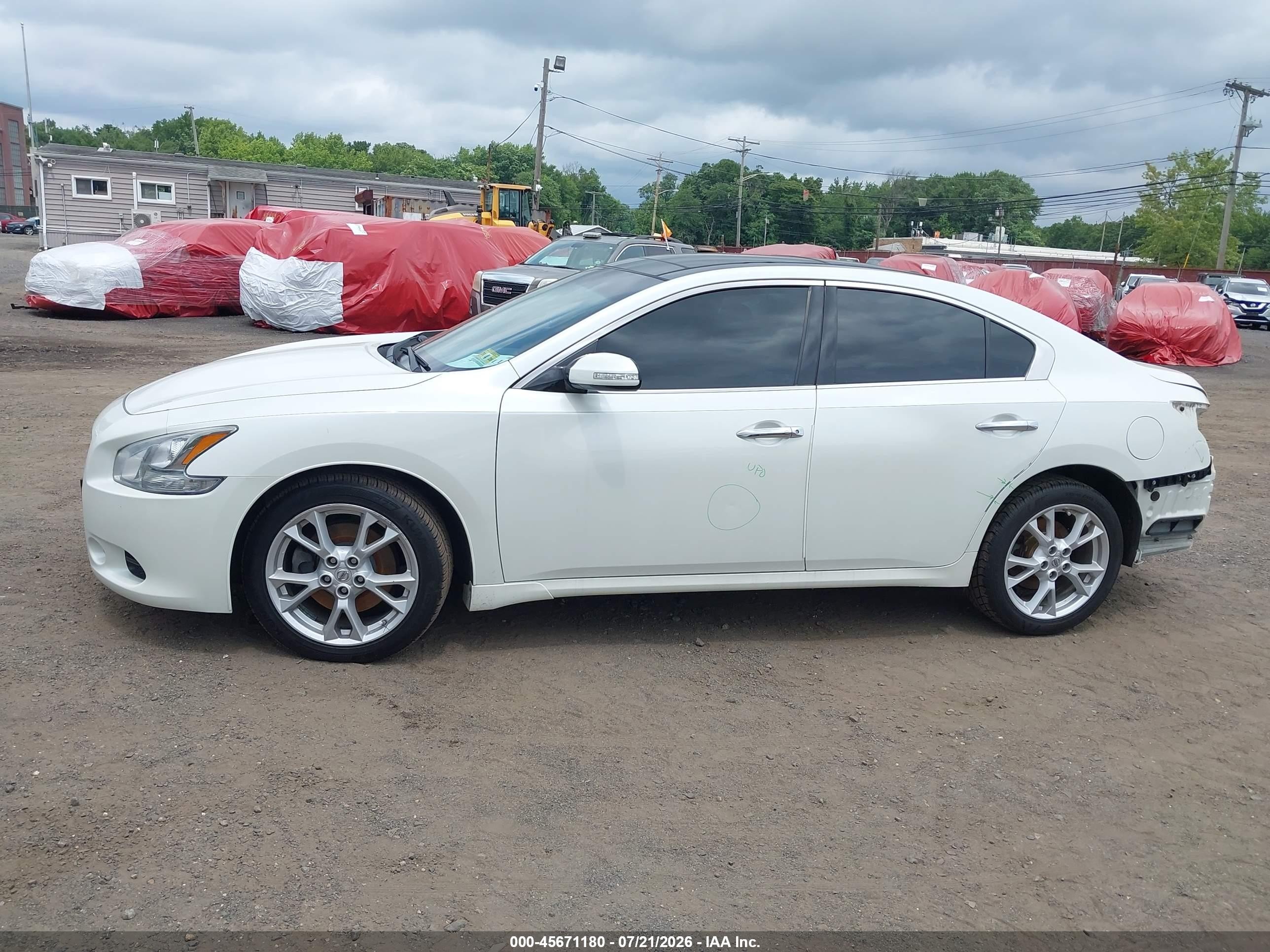 2014 Nissan Maxima 3.5 Sv White vin: 1N4AA5AP7EC472542