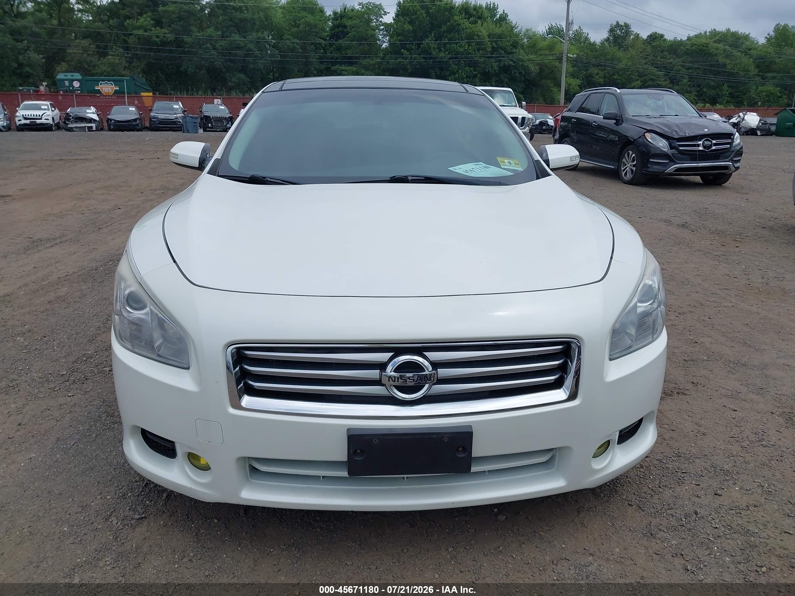 2014 Nissan Maxima 3.5 Sv White vin: 1N4AA5AP7EC472542