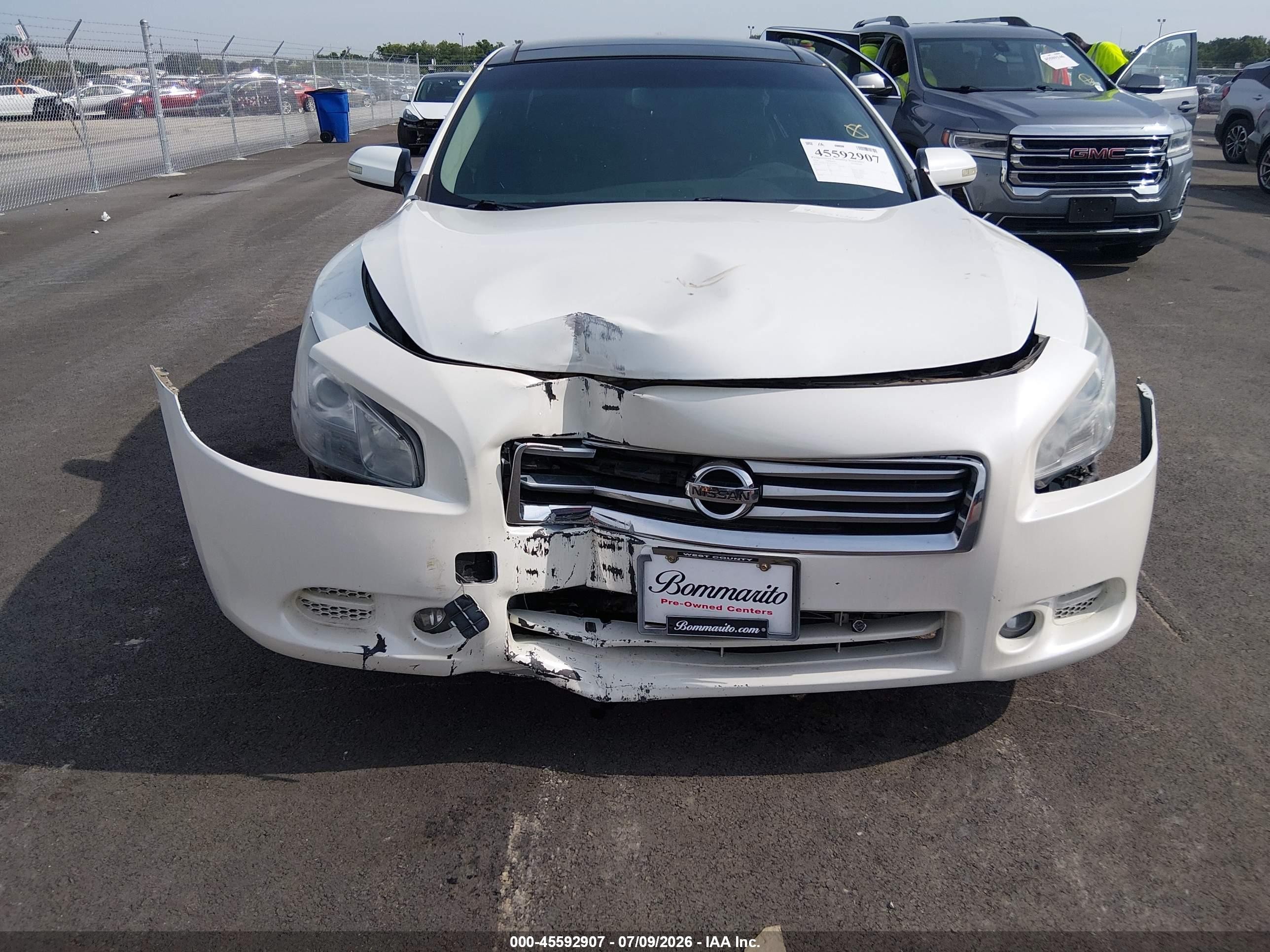 2014 Nissan Maxima 3.5 Sv White vin: 1N4AA5AP7EC914803
