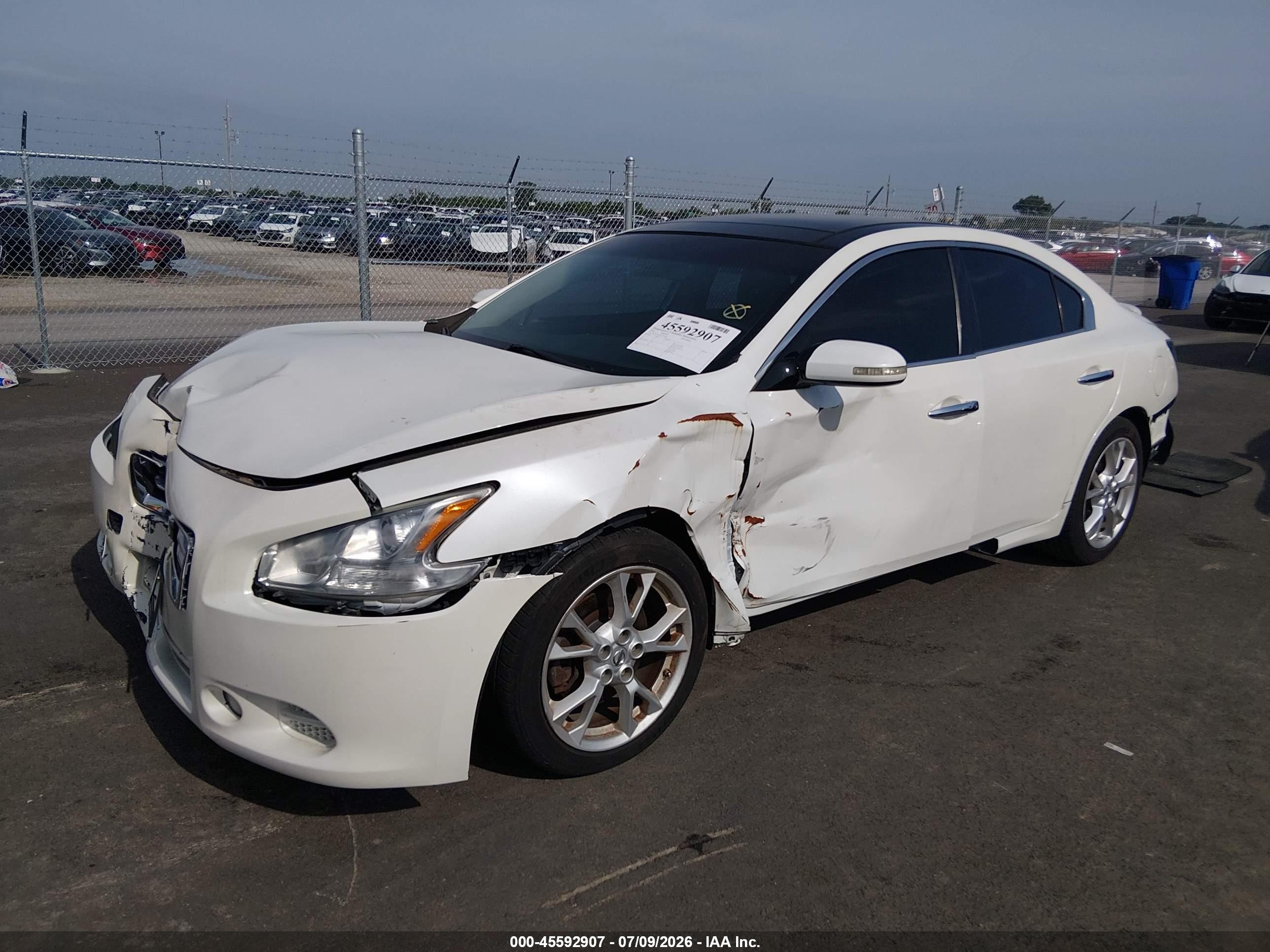 2014 Nissan Maxima 3.5 Sv White vin: 1N4AA5AP7EC914803