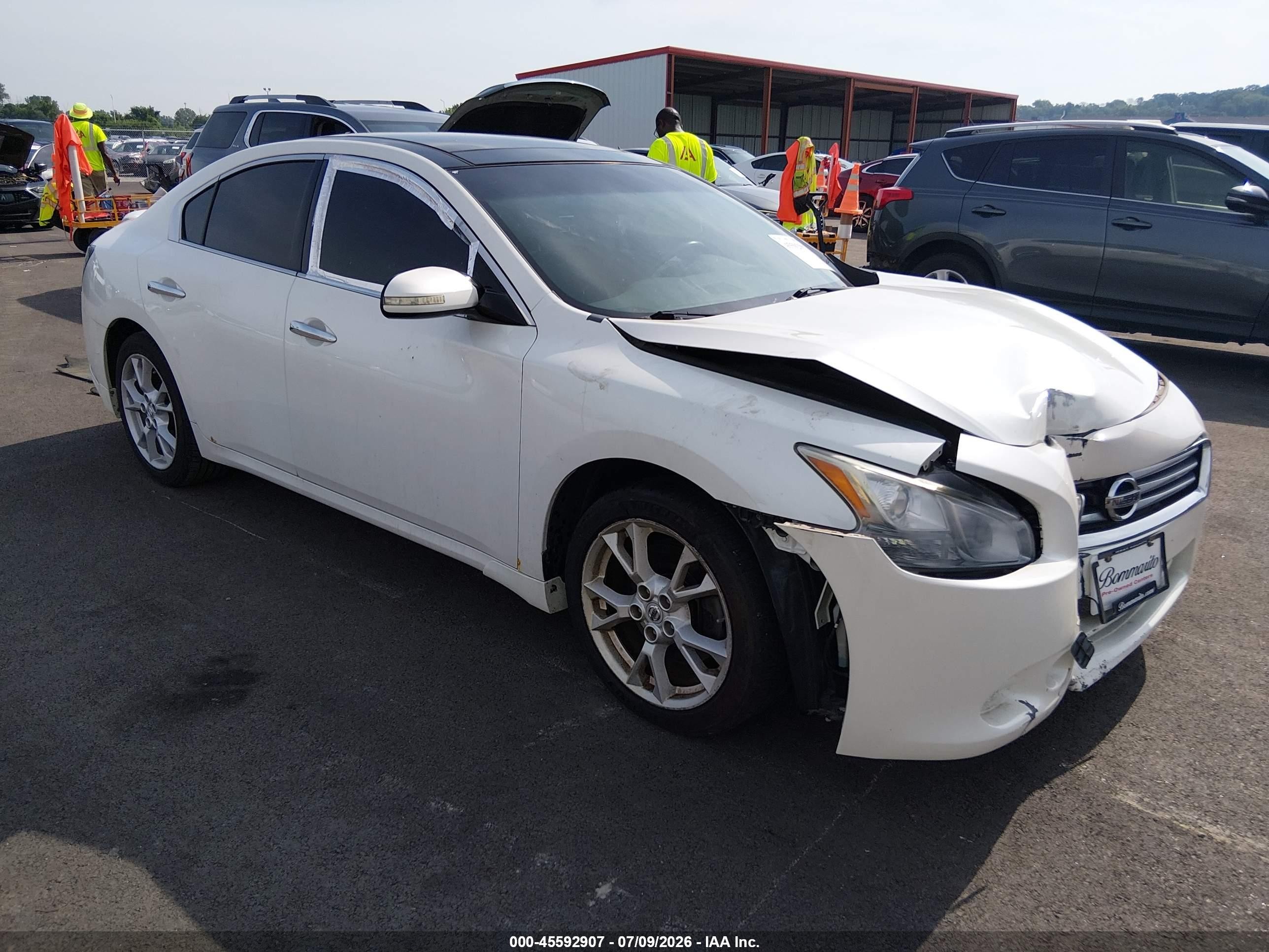 2014 Nissan Maxima 3.5 Sv White vin: 1N4AA5AP7EC914803