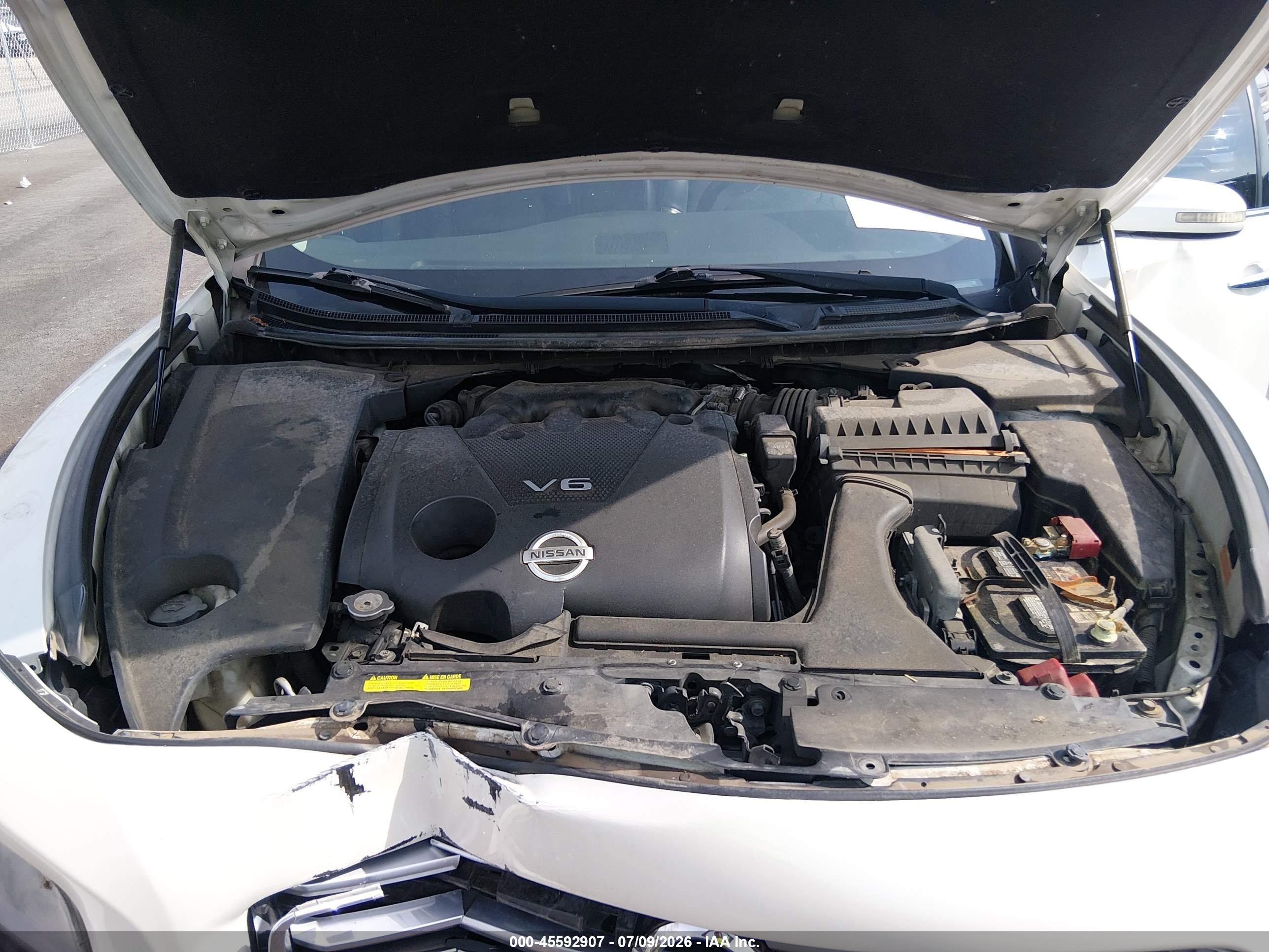2014 Nissan Maxima 3.5 Sv White vin: 1N4AA5AP7EC914803