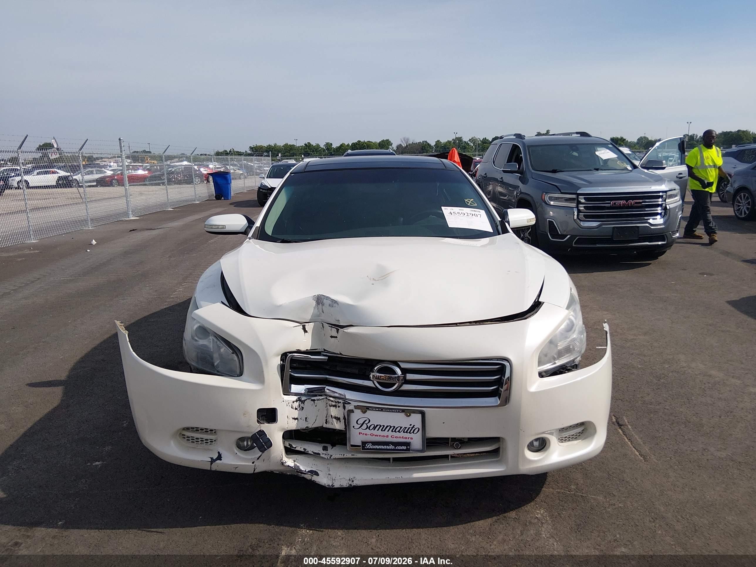 2014 Nissan Maxima 3.5 Sv White vin: 1N4AA5AP7EC914803