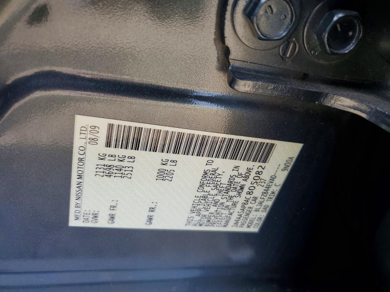 2010 Nissan Maxima 3.5 S Gray vin: 1N4AA5AP8AC805082