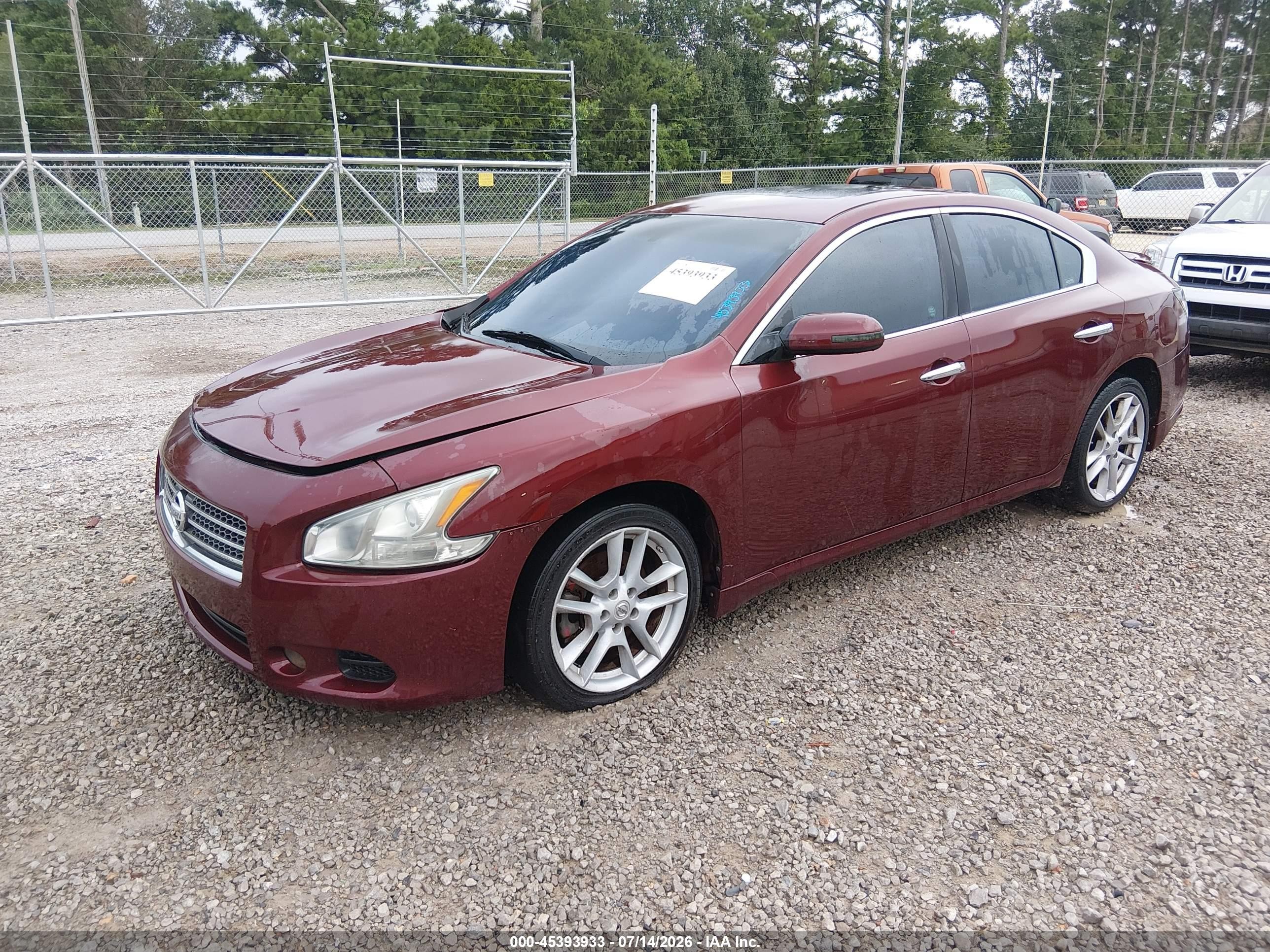 2010 Nissan Maxima 3.5 Sv Maroon vin: 1N4AA5AP8AC863399