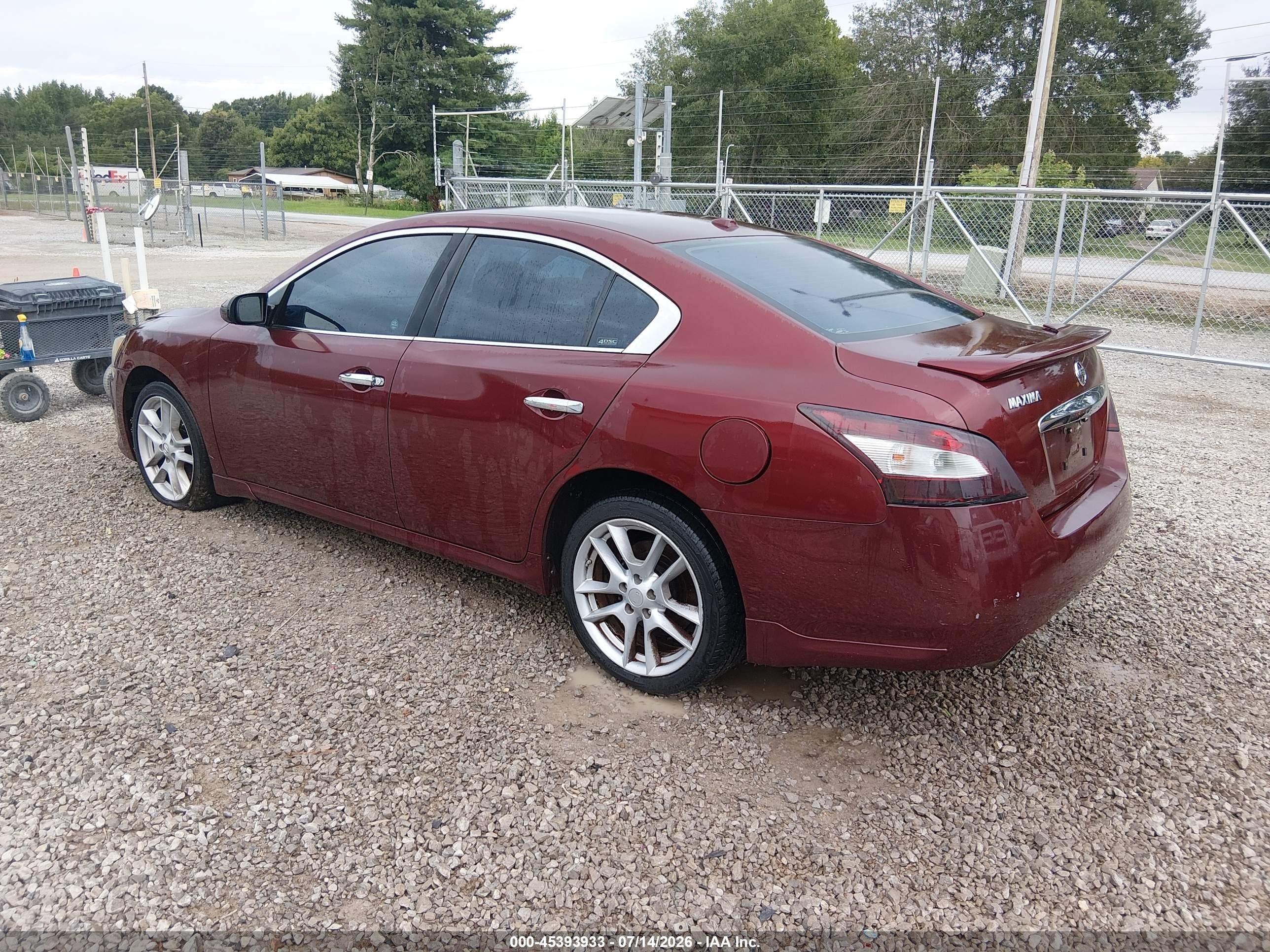 2010 Nissan Maxima 3.5 Sv Maroon vin: 1N4AA5AP8AC863399